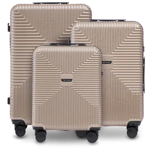 wings set od 3 kofera pc eco, champagne boje - slika 1