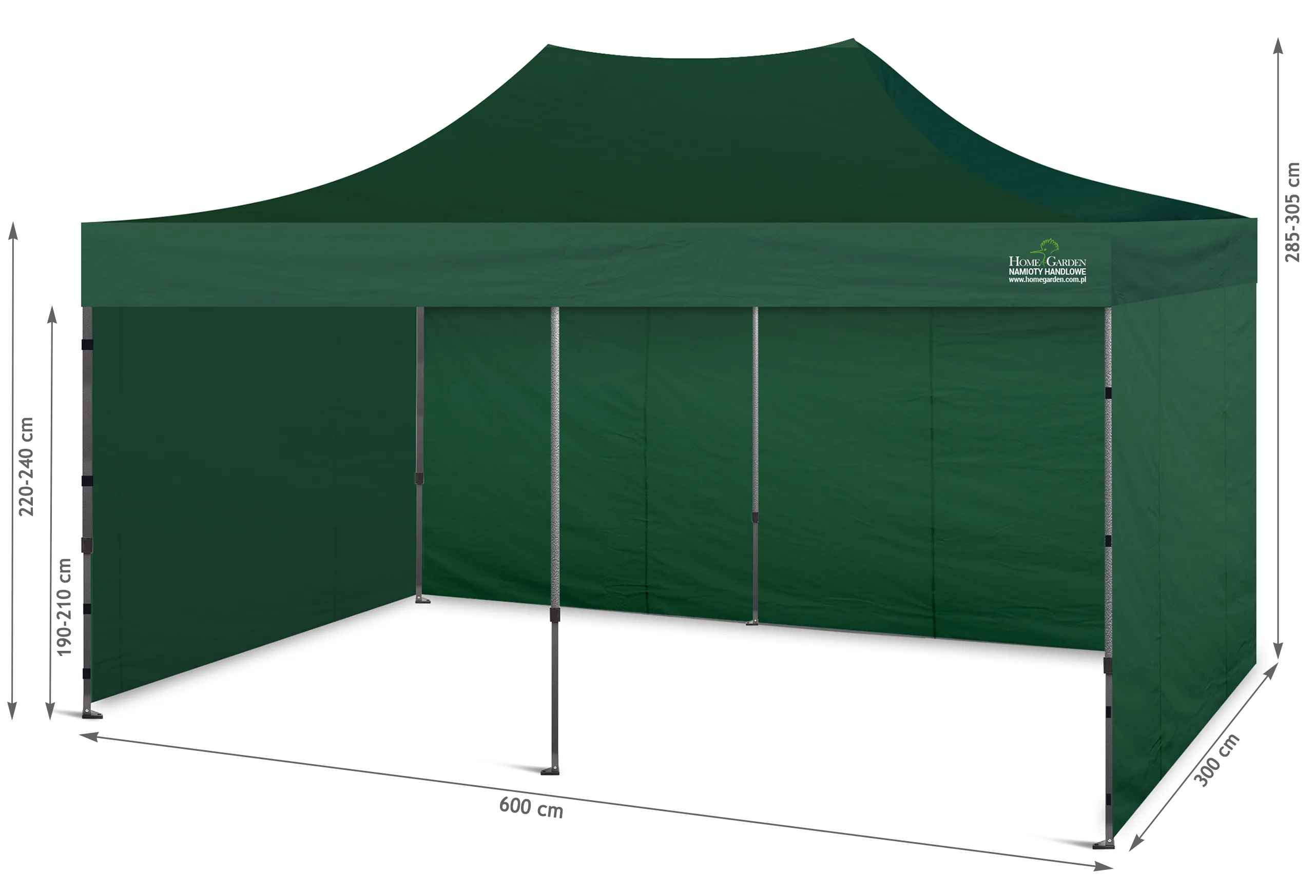 komercijalni šator 600 x 300 cm zeleni - slika 4