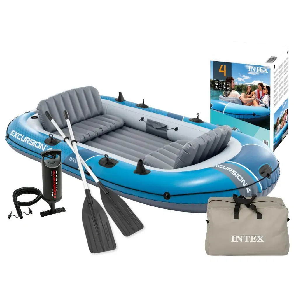 INTEX napuhujući čamac Excursion 4 za 4 osobe, s pumpom, 2 vesla i torbom, 66324 - Pribislavec