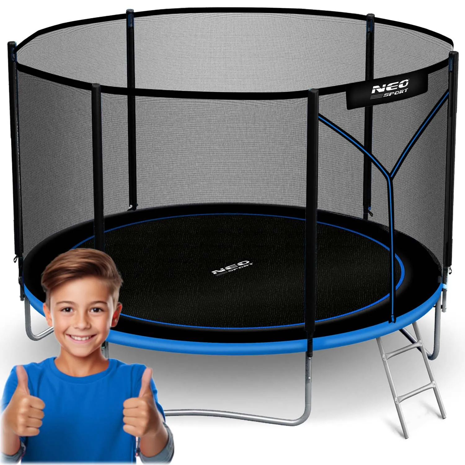 neo-sport vrtni trampolin 312 cm (10 ft) s vanjskom mrežom i ljestvama - slika 2