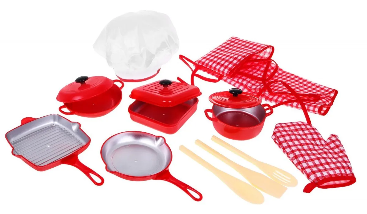 dječji kuhinjski set crveni 14 elemenata - slika 4