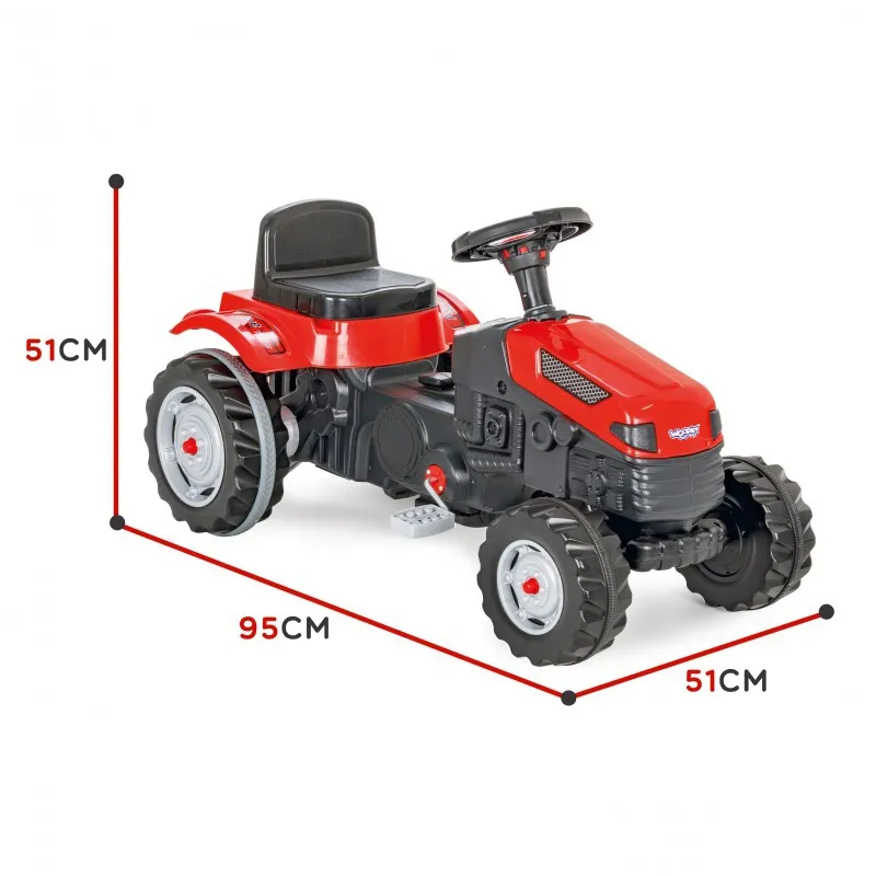 woopie traktor na pedale - gotrac crveni - slika 7