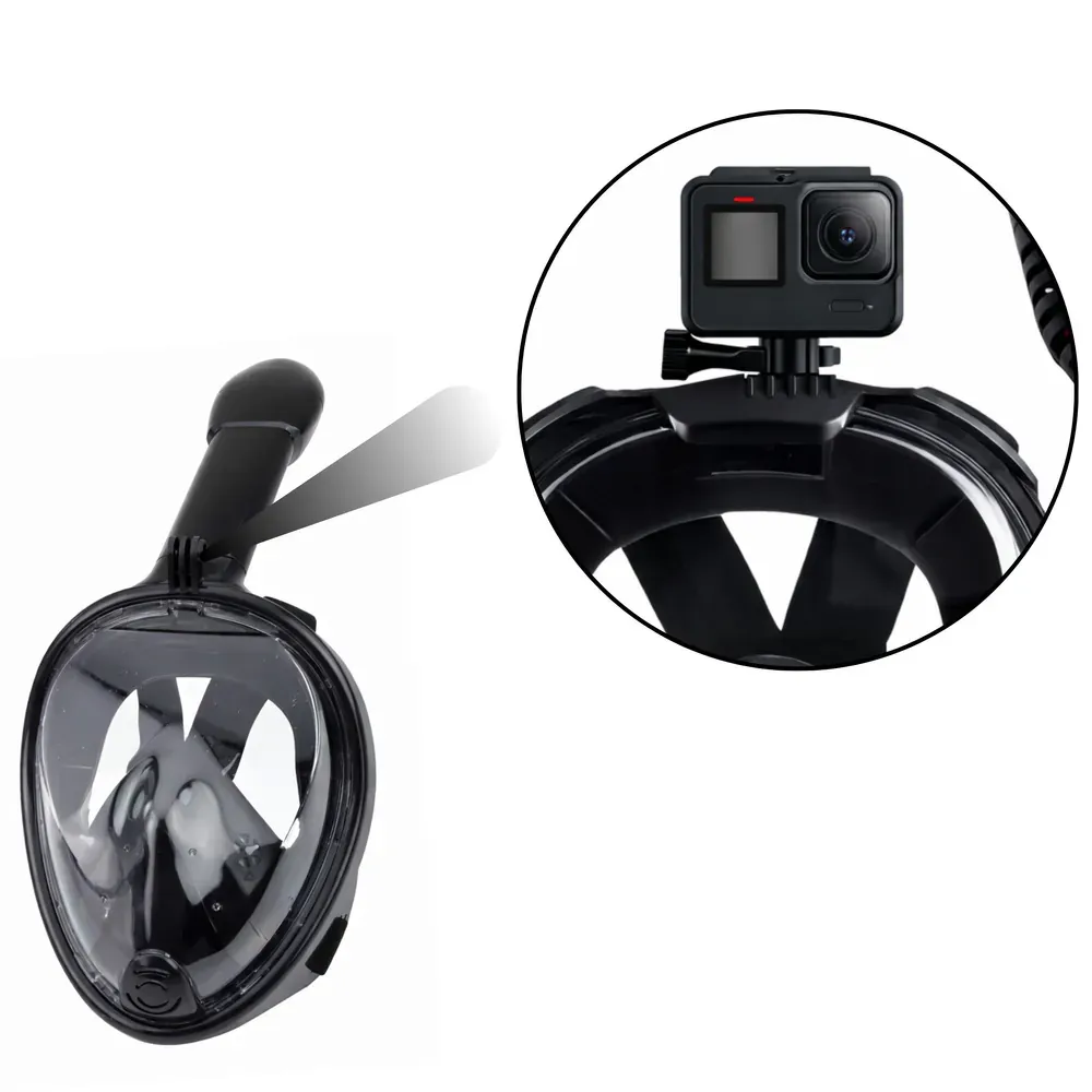 maska za ronjenje s maskom i disalicom za cijelo lice s anti-fog sustavom, crna, l/xl - slika 4
