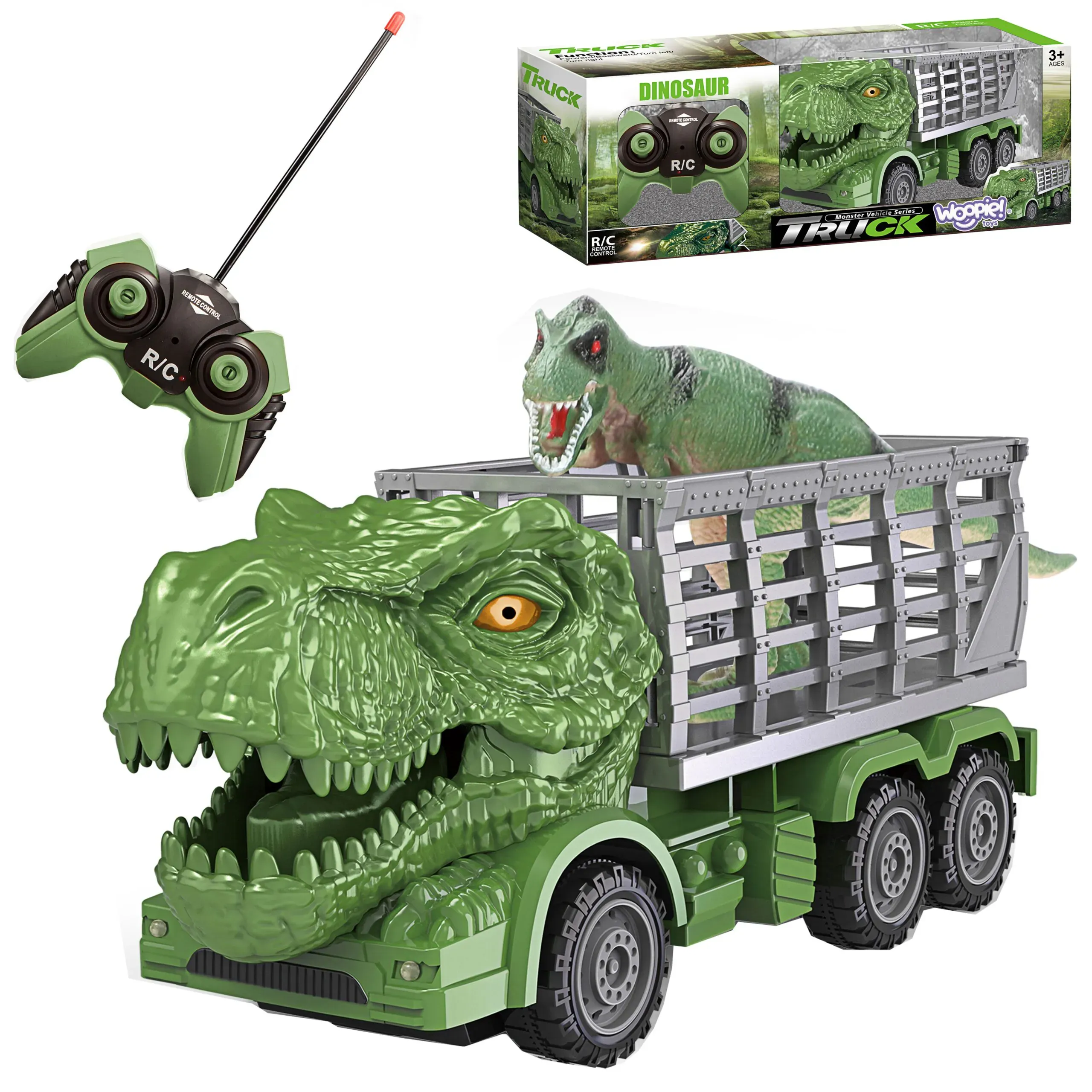 woopie automobil na daljinsko upravljanje, dinosaur + figurica - slika 2