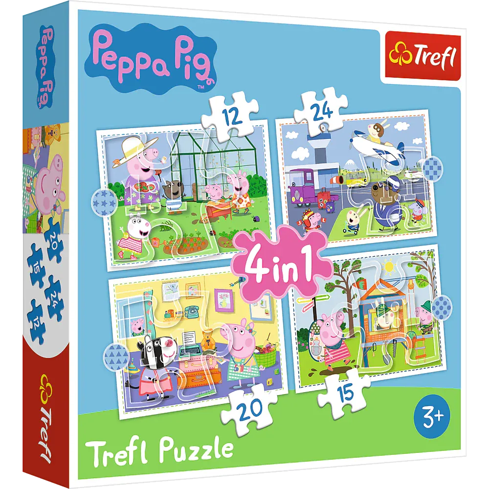 puzzle - 4u1 - blagdanske uspomene / peppa pig trefl 34359 - slika 2