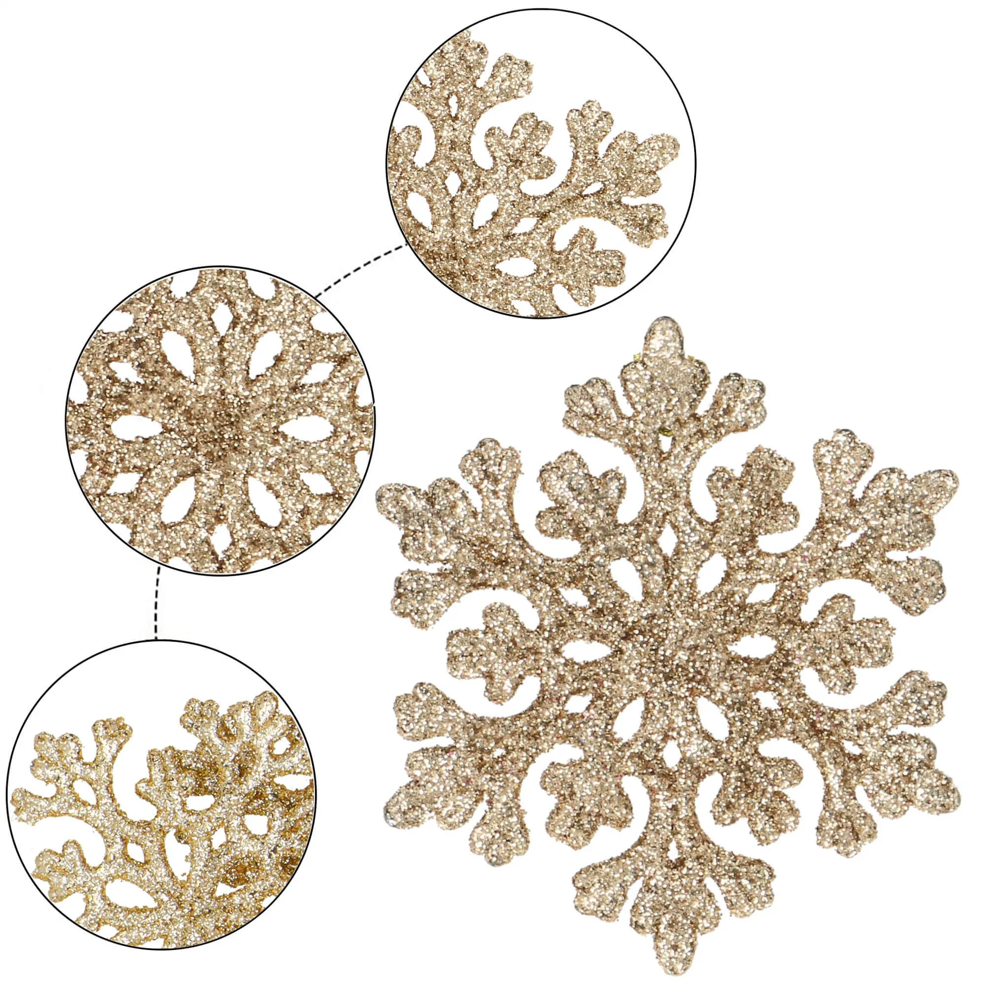 springos set božićnih ukrasa "snježna pahulja", 6 cm, 8 komada, zlatna - slika 8