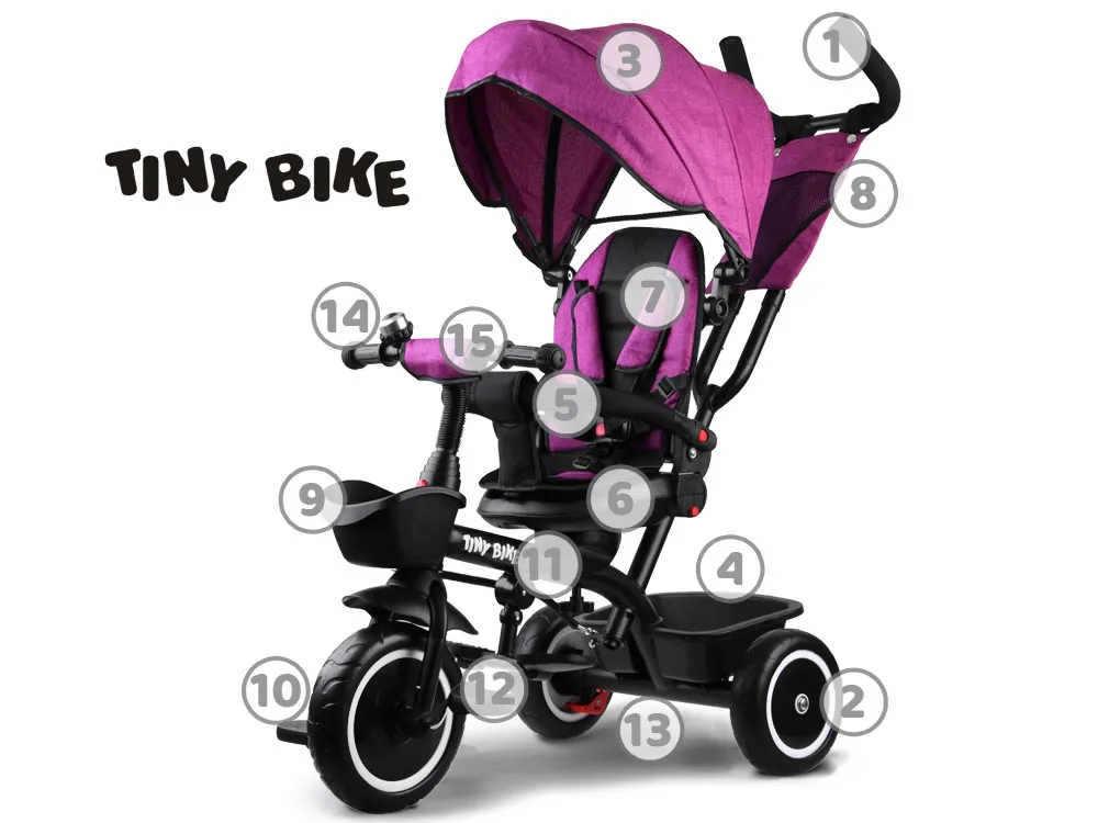 dječji tricikl 3u1 tiny bike rozi - slika 5