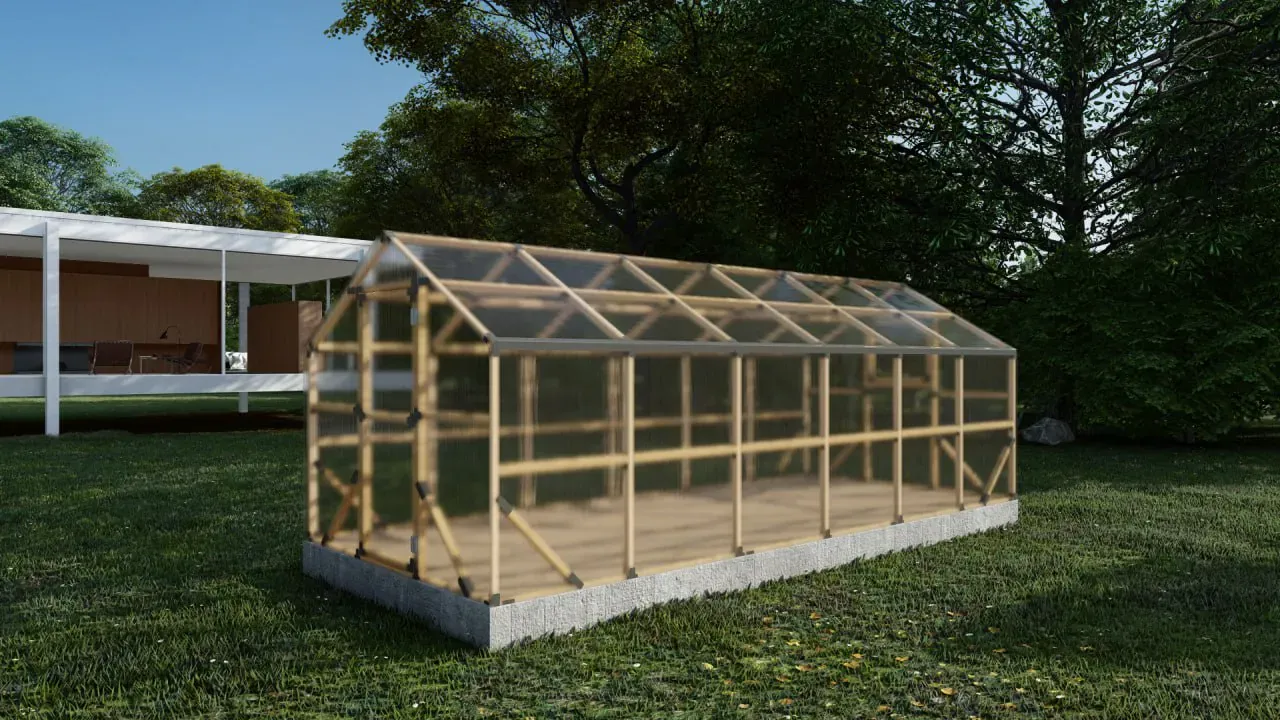 drveni plastenik casa xxl 2.6m x 6m, polykarbonat 4mm - slika 7