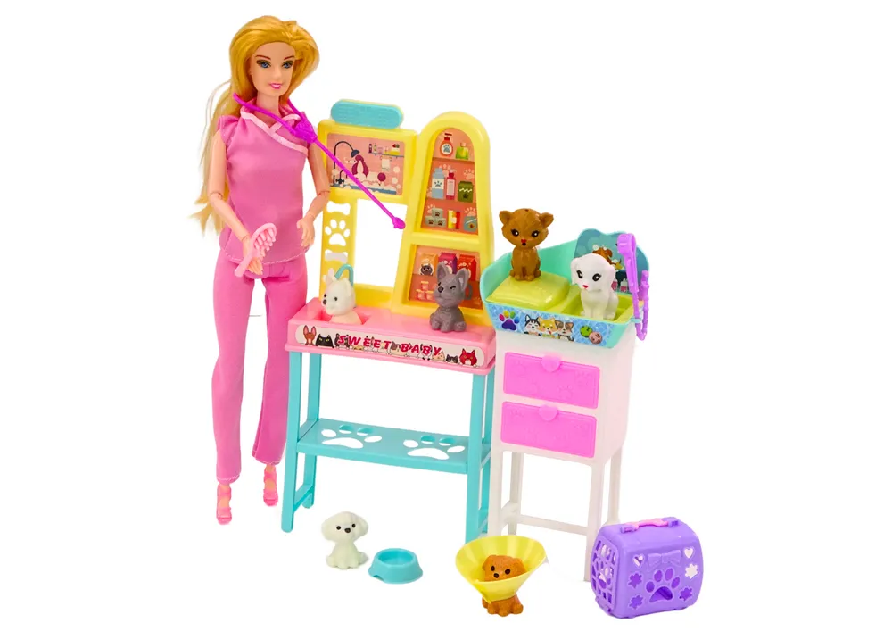 set lutka veterinarka s životinjama i dodacima - slika 3