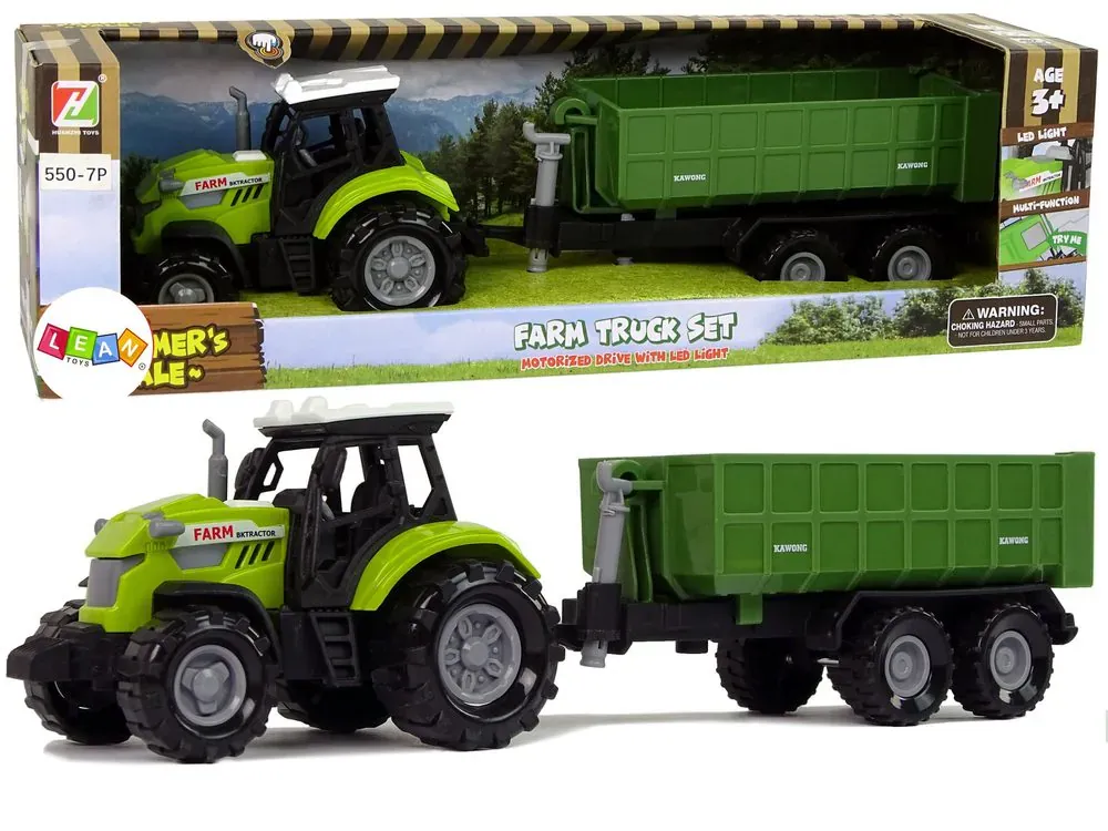 Traktor s odvojivom prikolicom zeleni - Pribislavec