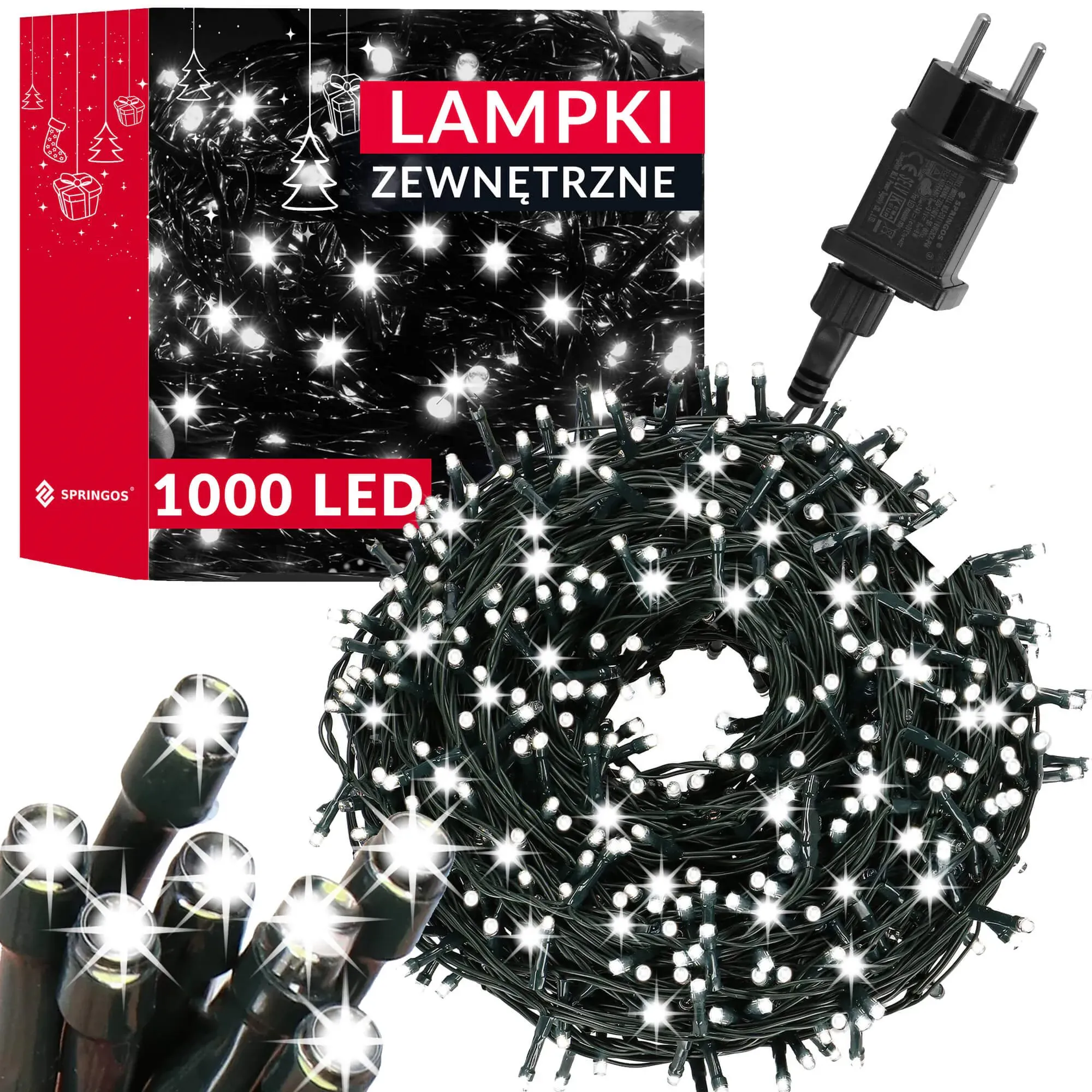 springos božićne lampice, 1000 led, hladno bijele - slika 2