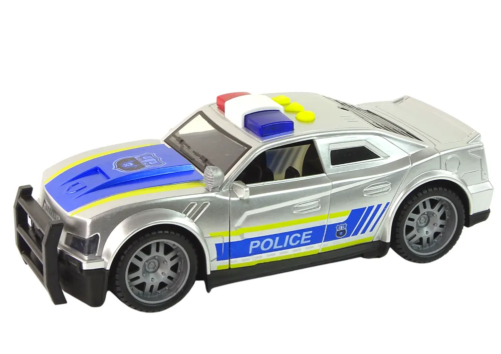policijski auto charger 1:14 sa svjetlosnim i zvučnim efektima srebrni - slika 3