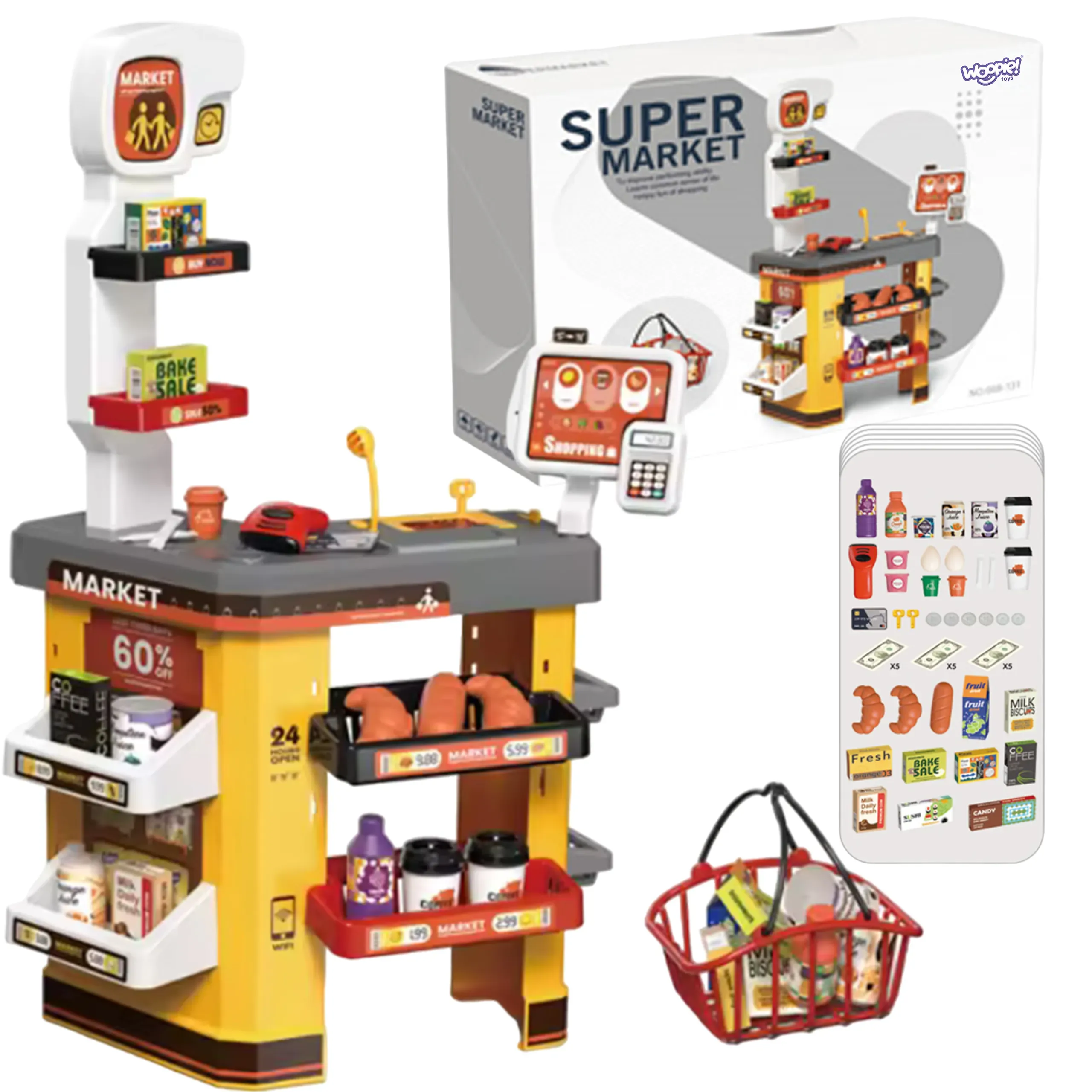 woopie dječji moderan supermarket, narančasti - slika 2