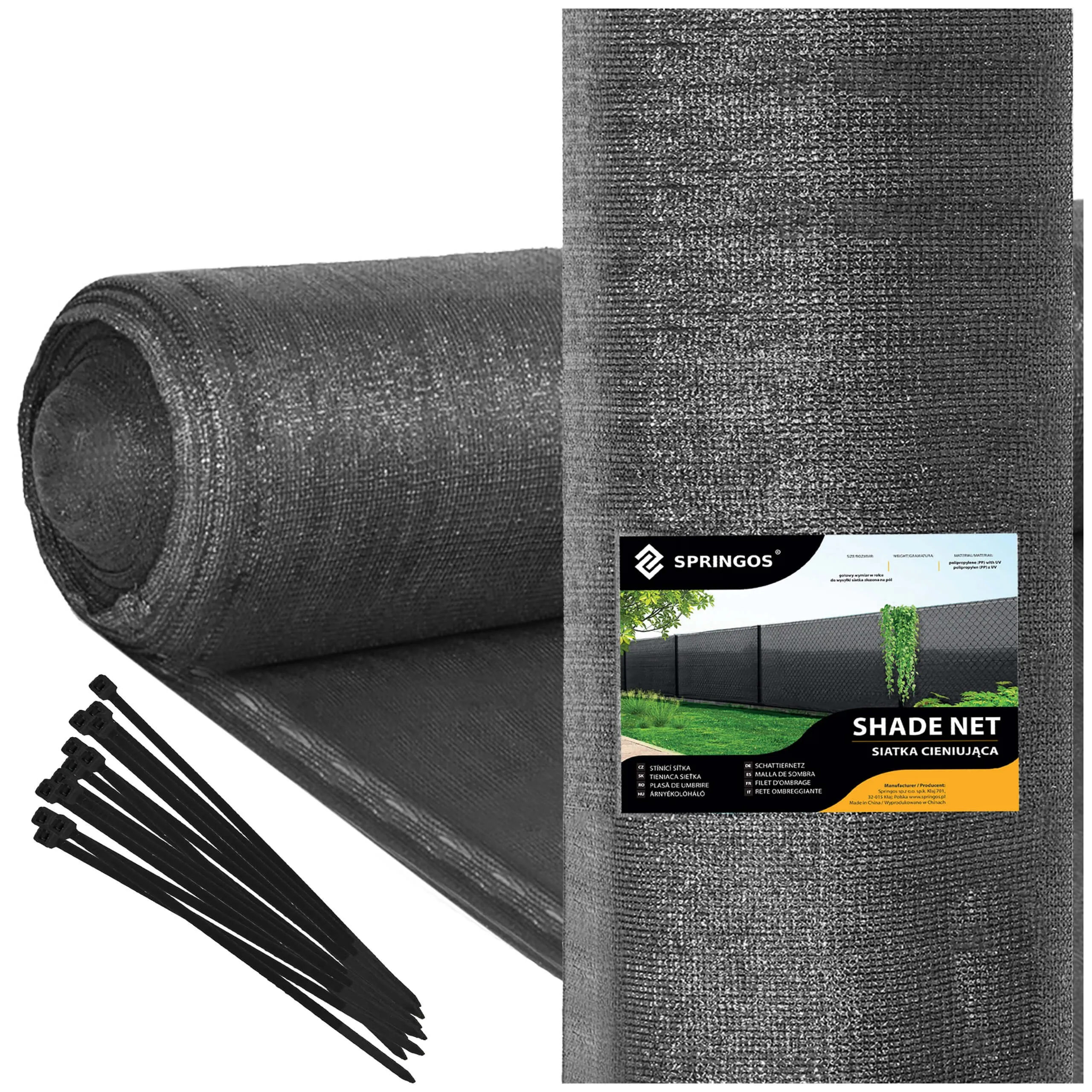 mreža za sjenjenje, svijetli antracit, 185 g/m², 1,5 × 25 m + 100 vezica - slika 5