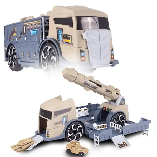 vojni kamion s raketom bež - slika 1