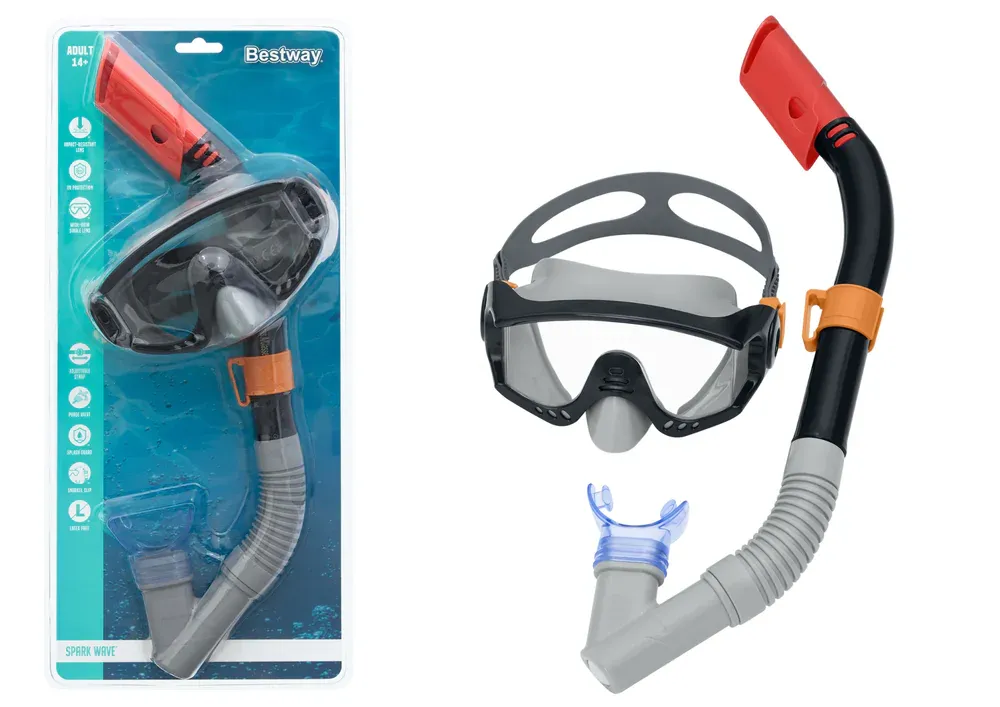 bestway crni ronilački set s disalicom - slika 2