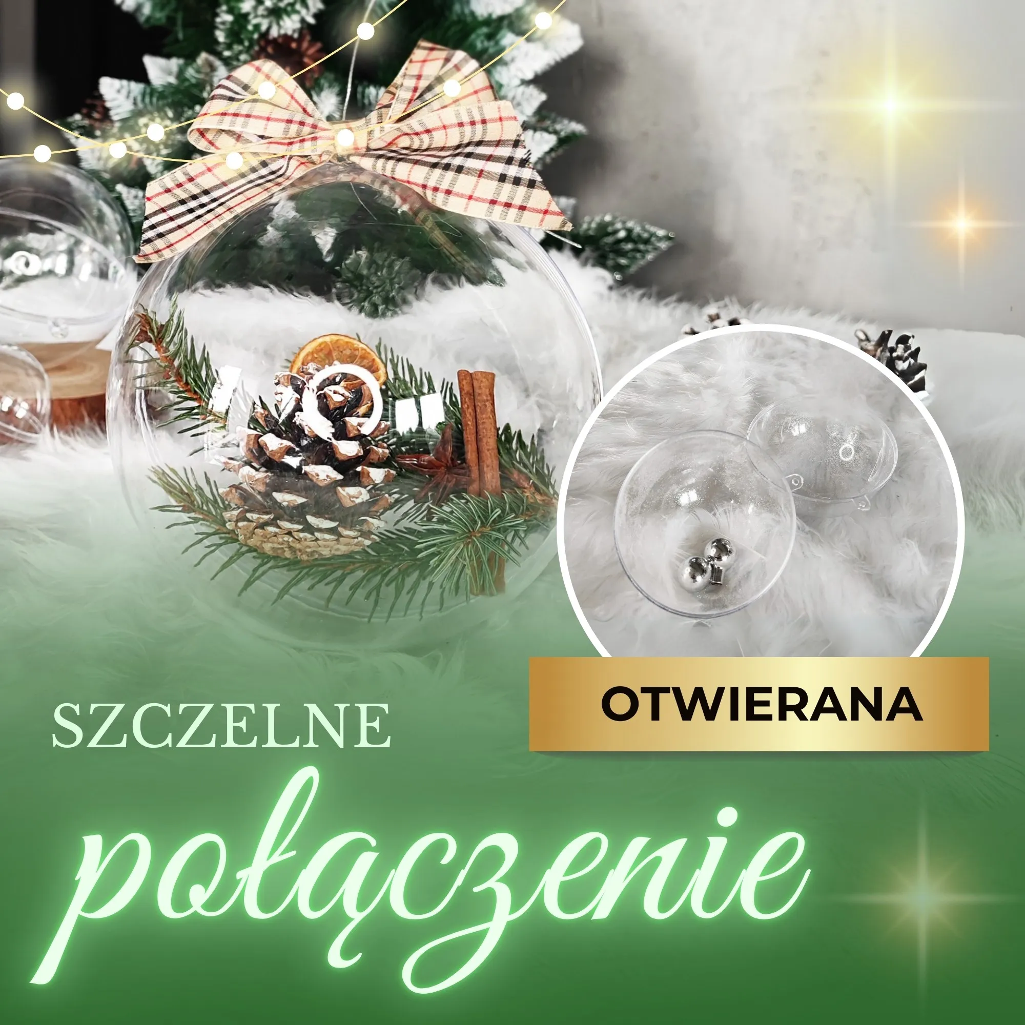 akrilna božićna kuglica 11 cm - slika 12