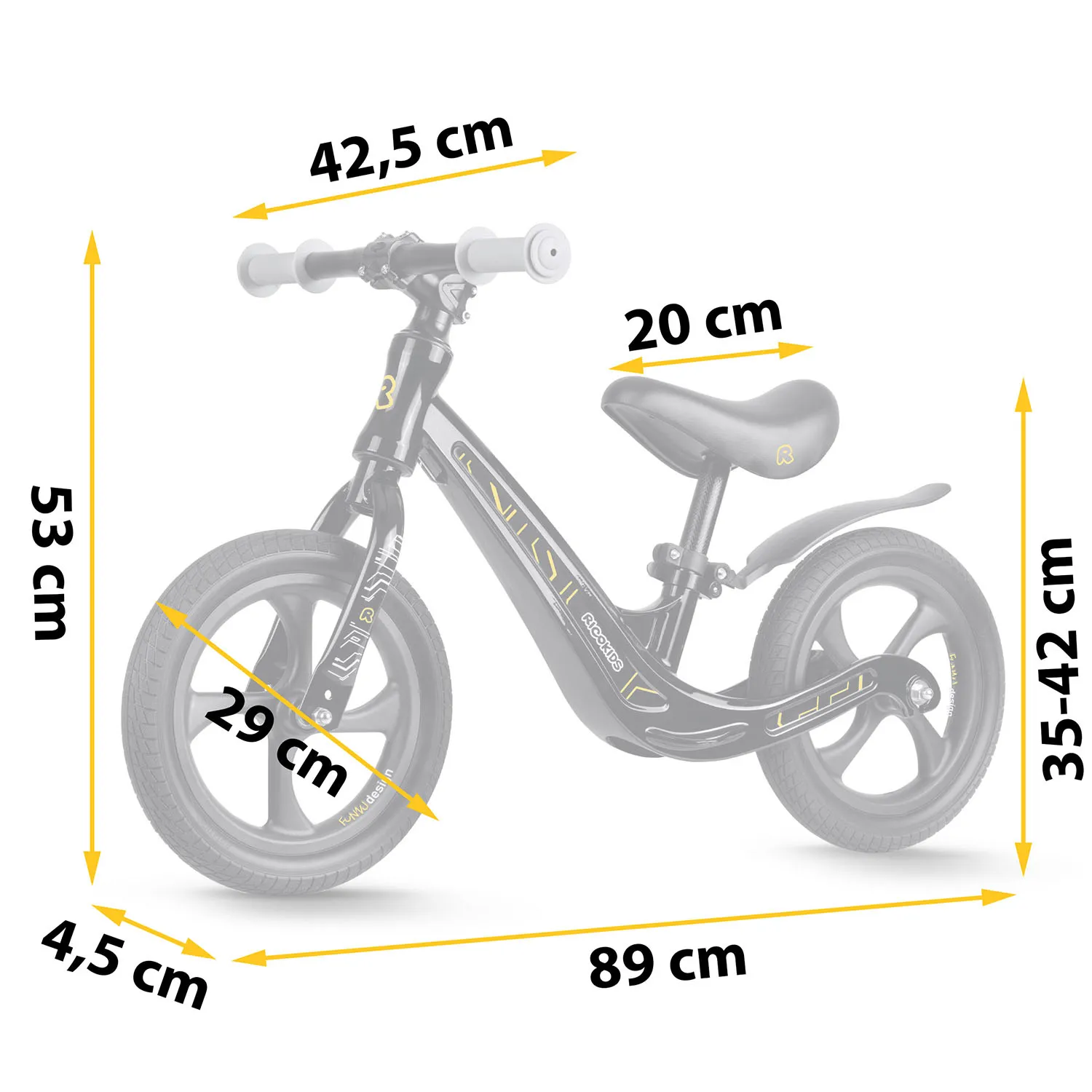 ricokids funnu dječji bicikl bez pedala, crni - slika 9