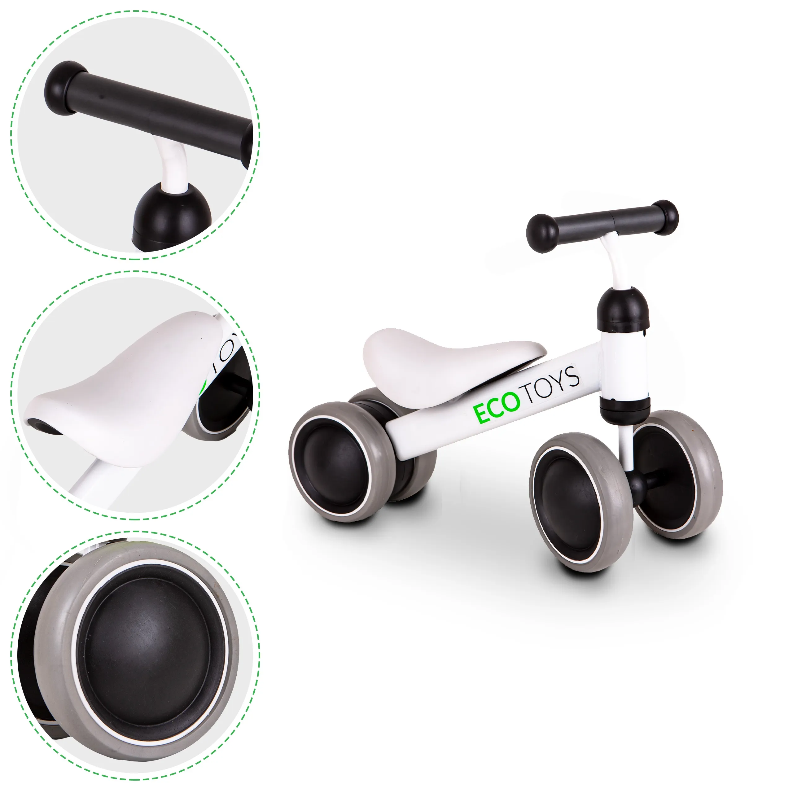 ecotoys dječji mini bicikl guralica bijeli - slika 9