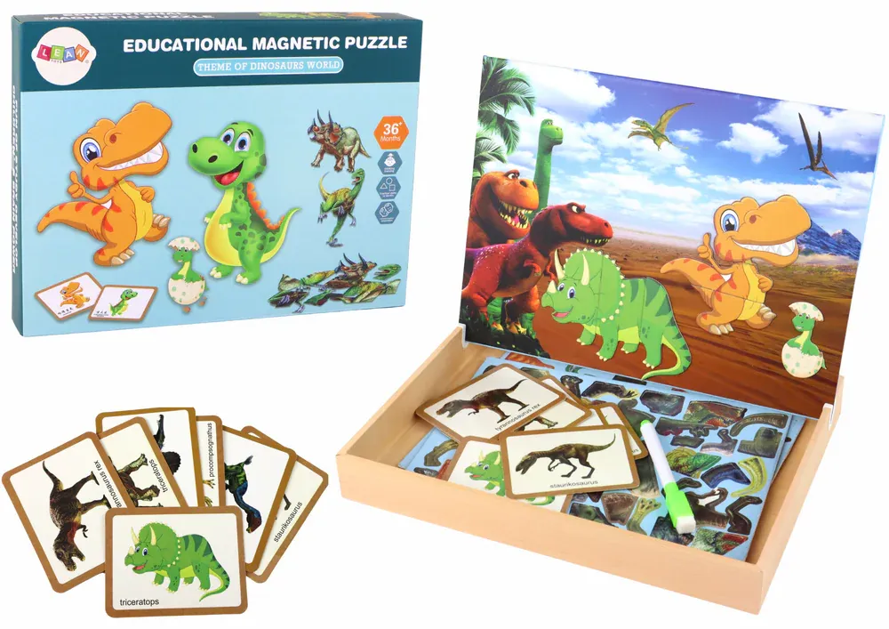 set edukativnih magnetskih slagalica s dinosaurima - slika 2