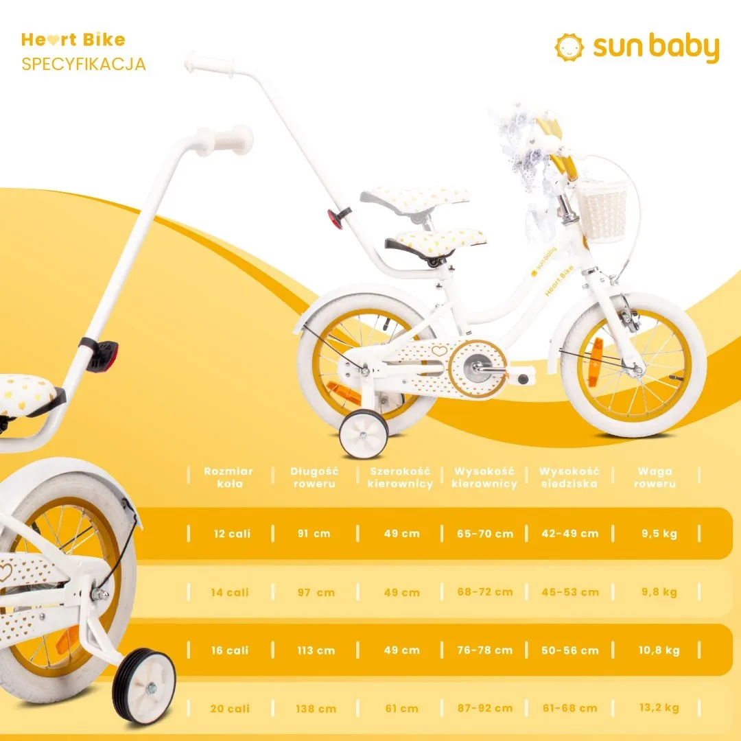 dječji bicikl guralica heart 14" bijelo-zlatni - slika 9