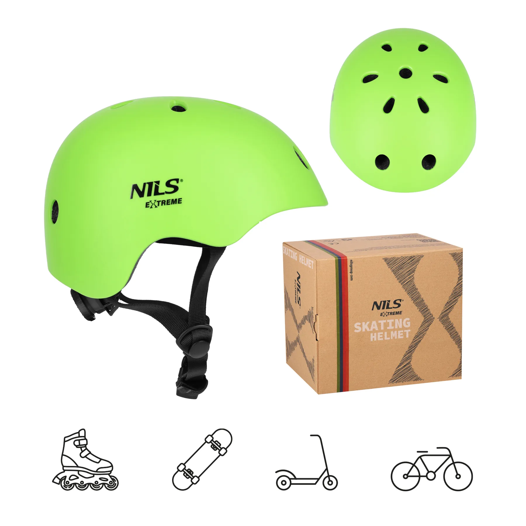 mt301 zelena kaciga xs (48-52 cm) nils extreme - slika 3