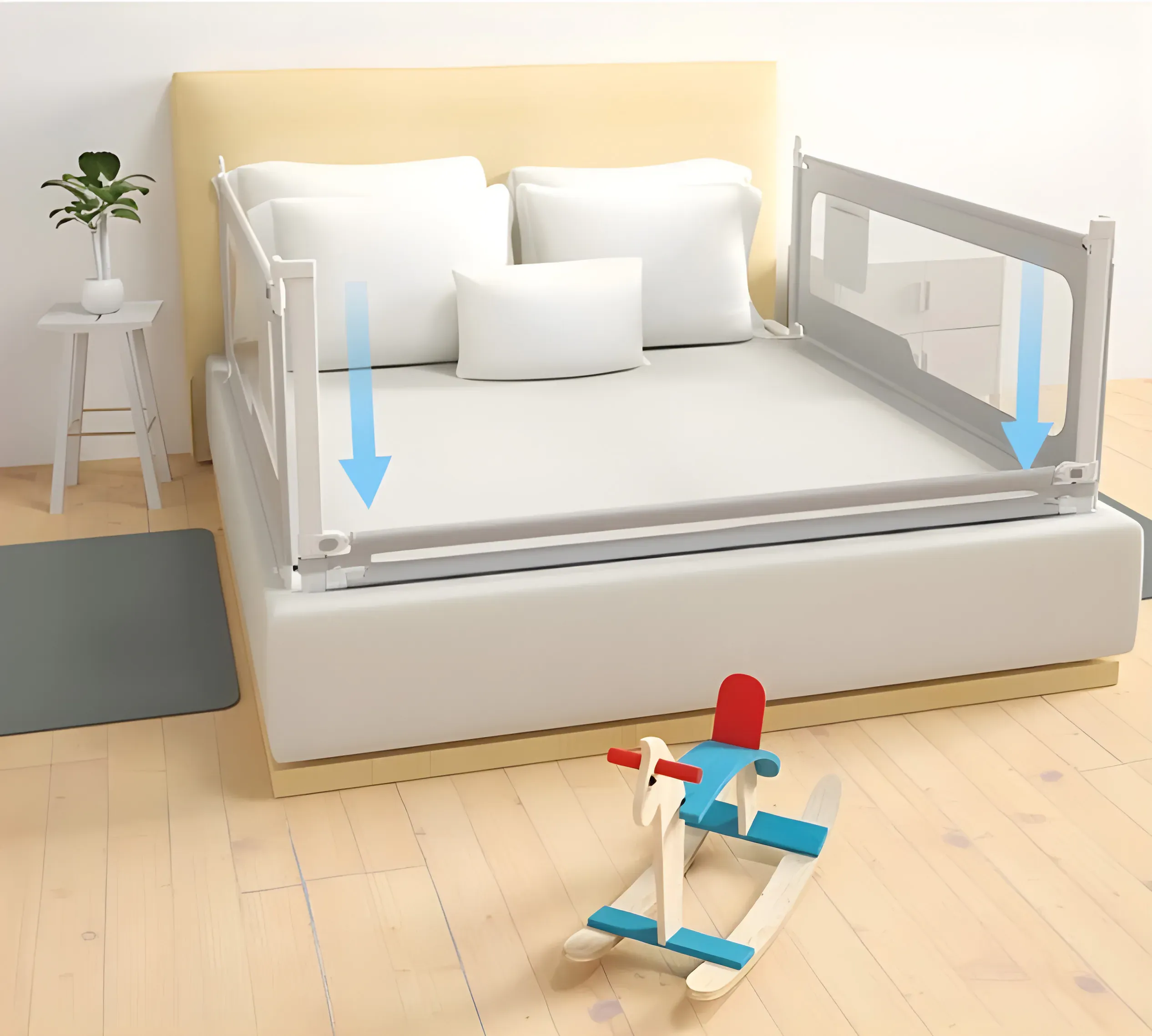 ograda za krevet, 180 cm, zaštitna pregrada za djecu, ecotoys - slika 3