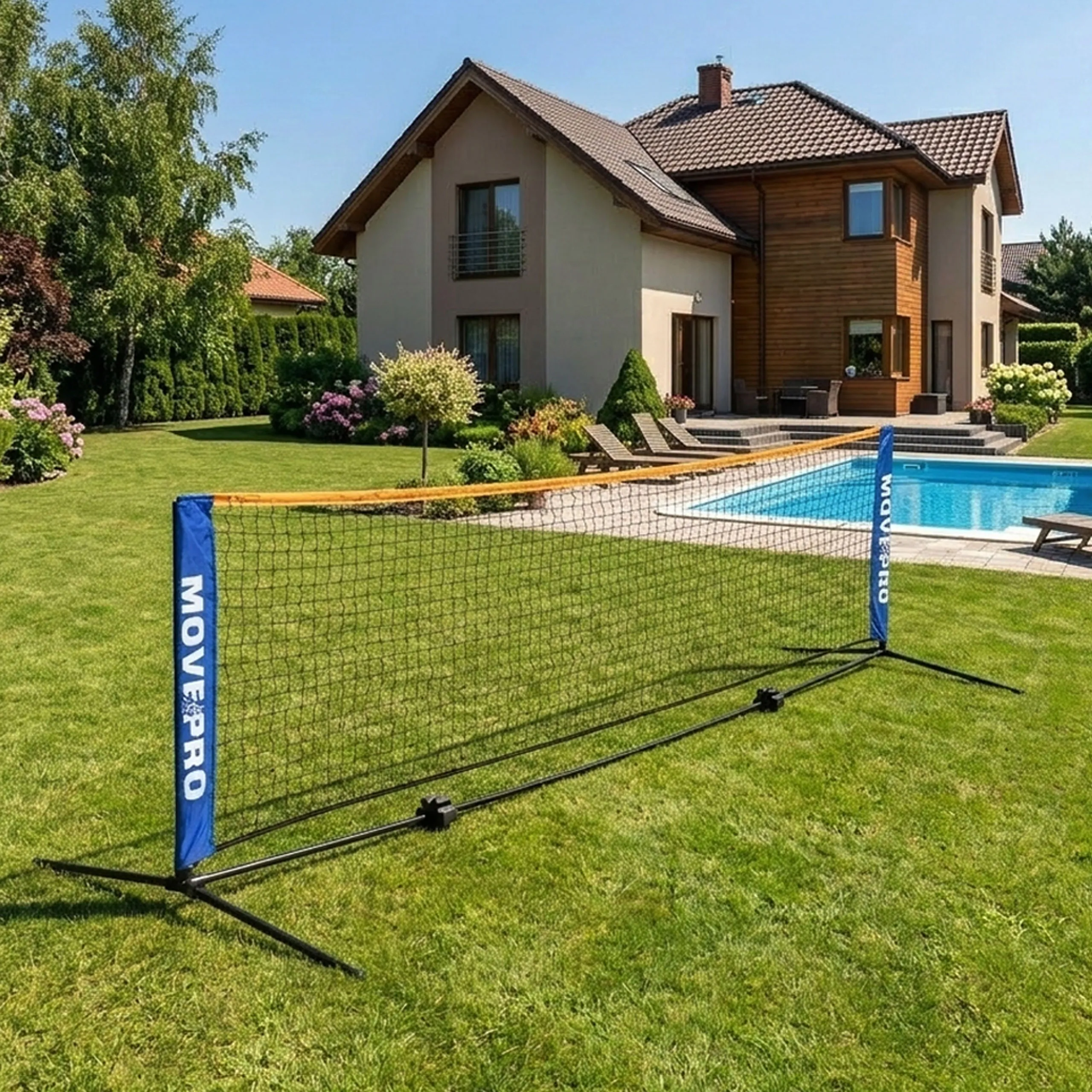 univerzalna 305x140 cm podesiva mreža 3 u 1 za badminton, odbojku i tenis s torbom, movepro - slika 4