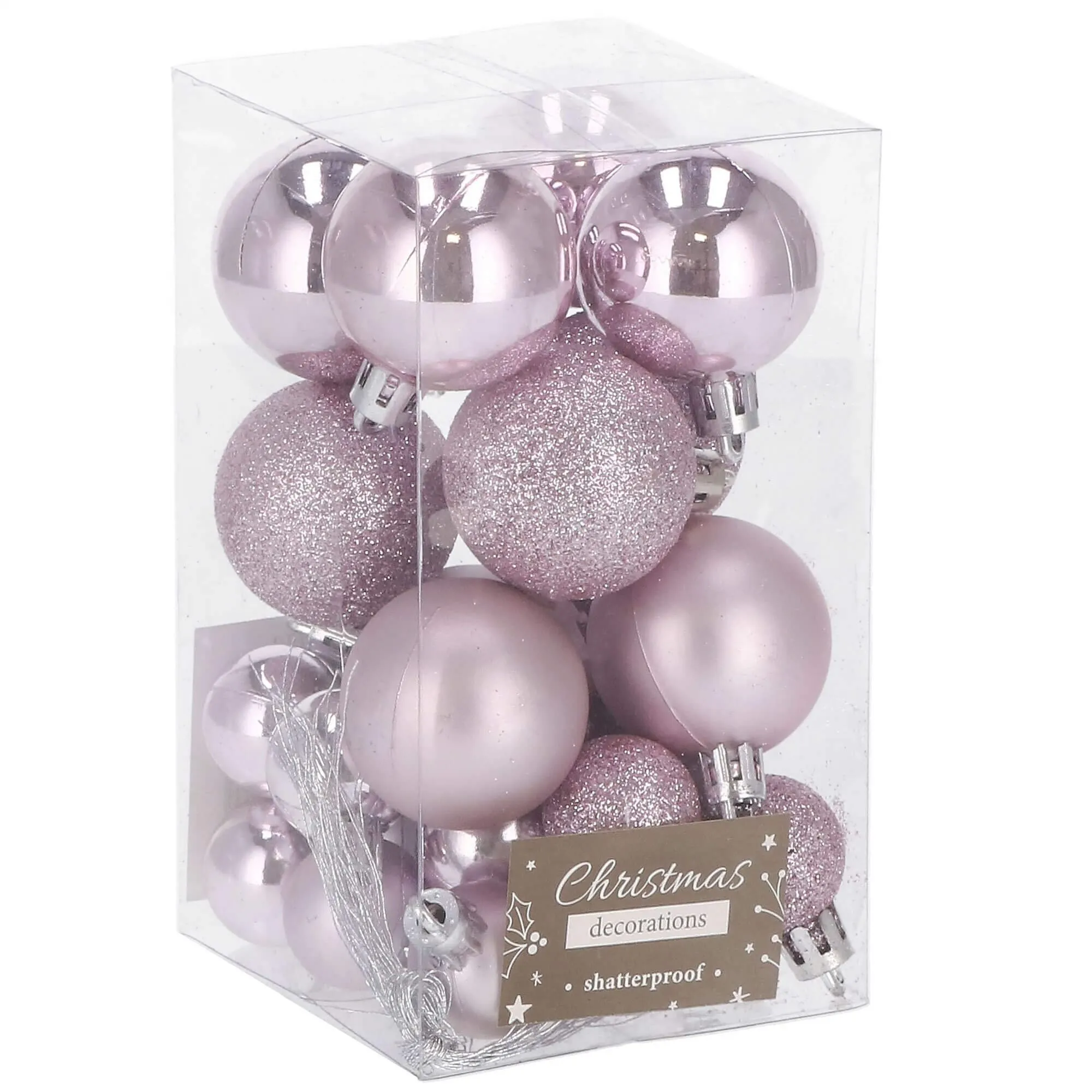 kuglice za božićno drvce 4/2,5 cm 26 kom. roze - slika 10