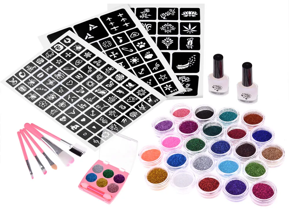 veliki set za izradu glitter tetovaža 120 šablona - slika 3