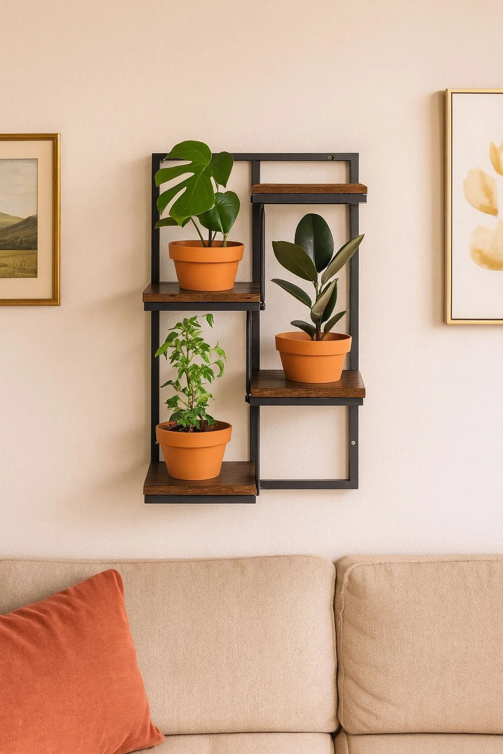 modernhome loft zidni stalak za cvijeće za dekoraciju, s 4 razine - slika 3