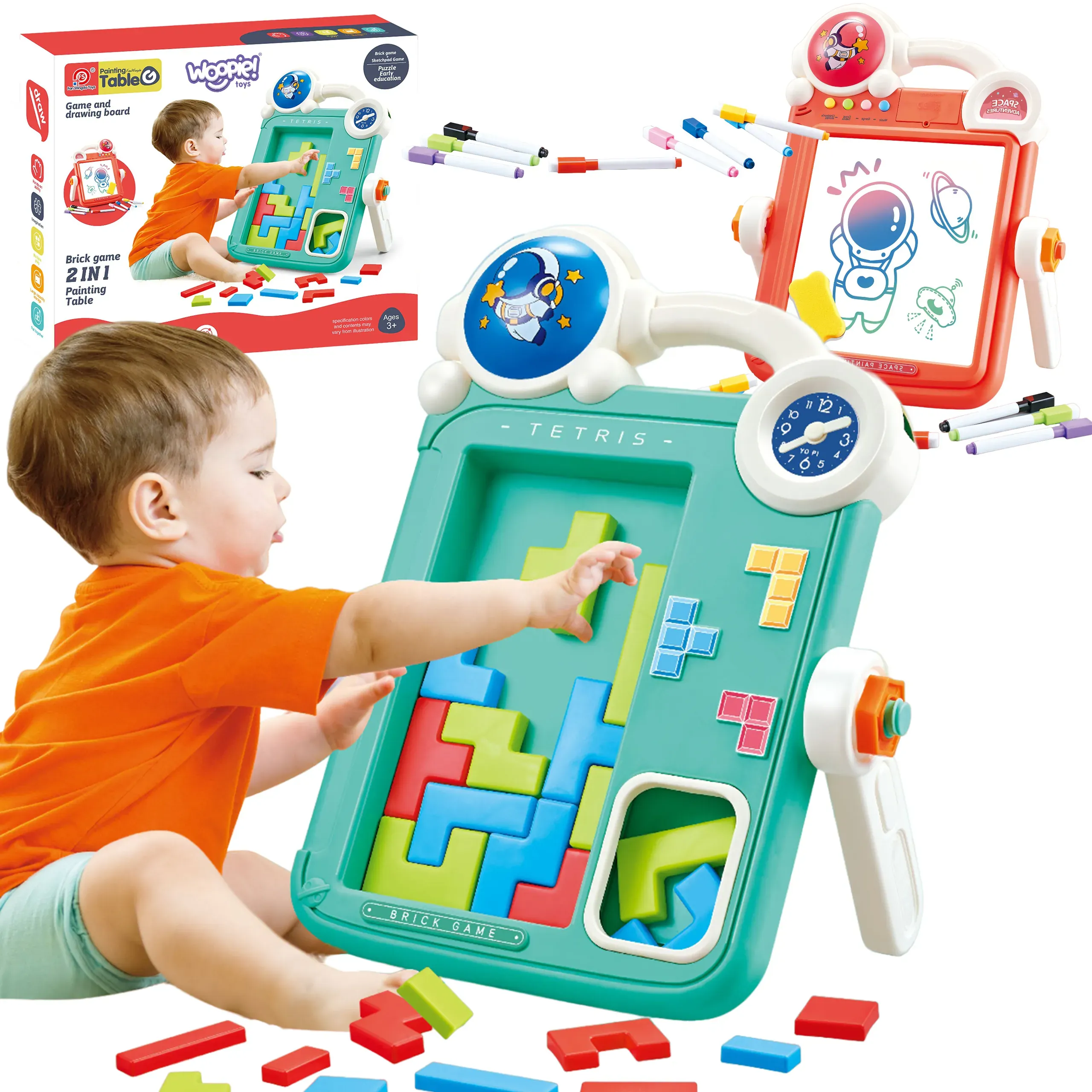 woopie dvostrana ploča za crtanje i igra tetris - slika 2