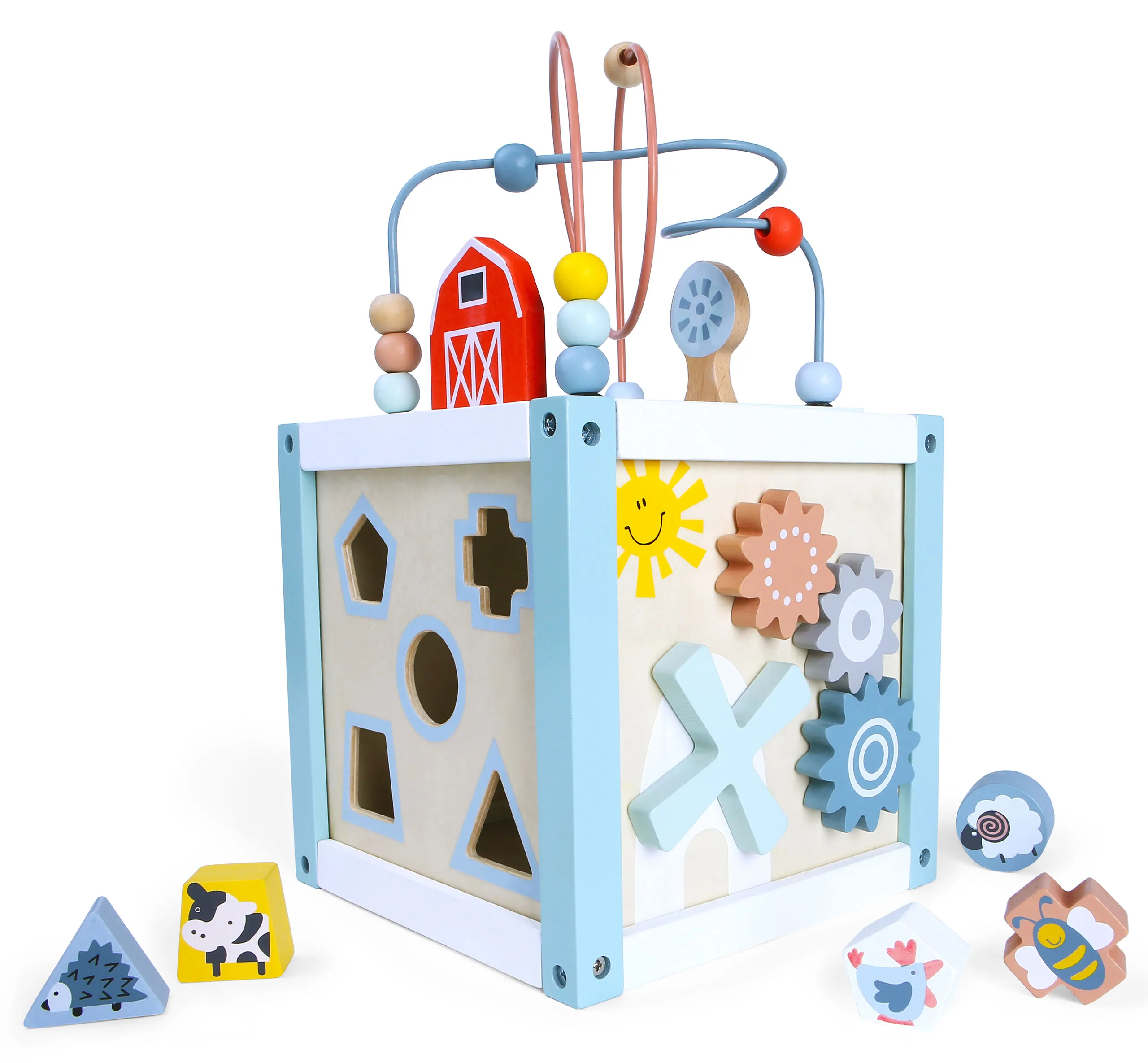 ecotoys drvena edukacijska kutija plava - slika 5