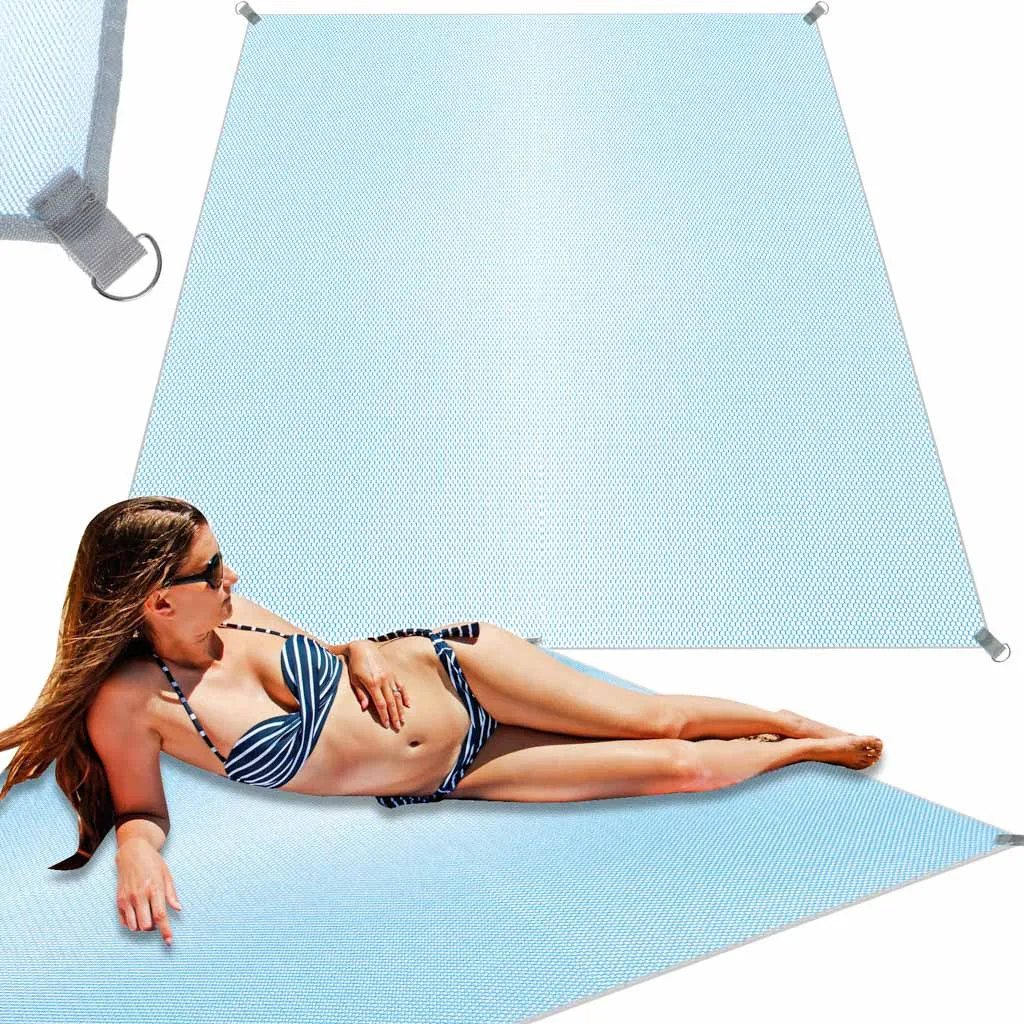 XXL prostirka za plažu 200x200cm plava - Pribislavec