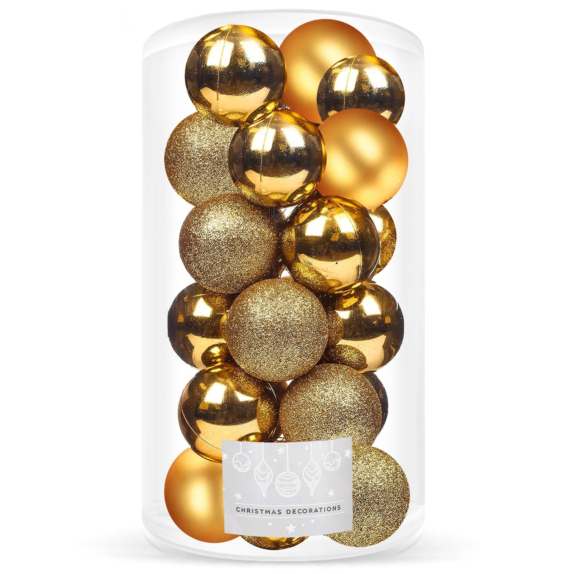 božićne kuglice 4 cm – set od 20 komada, zlatne - slika 7