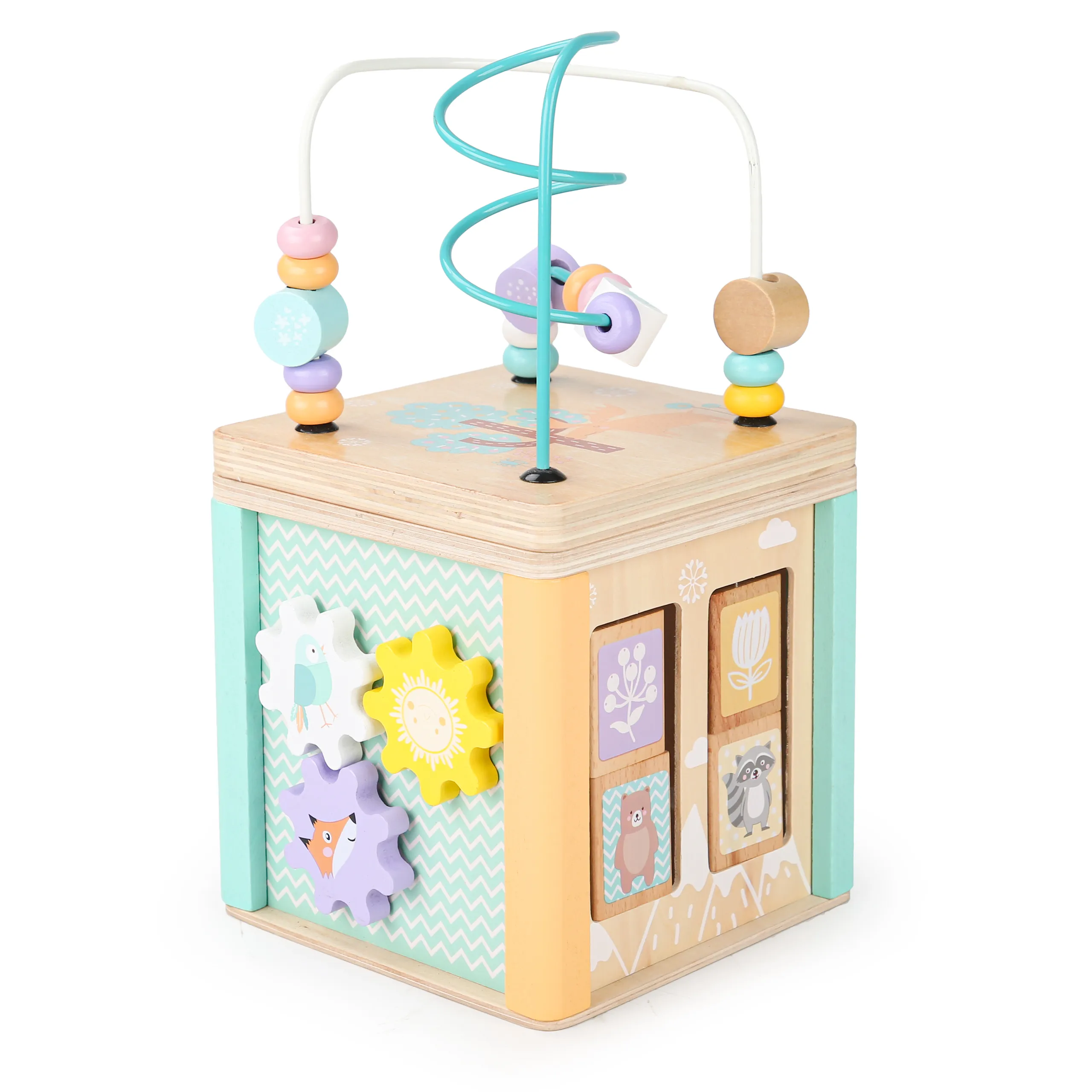 ecotoys multifunkcionalna edukacijska drvena kocka - slika 3