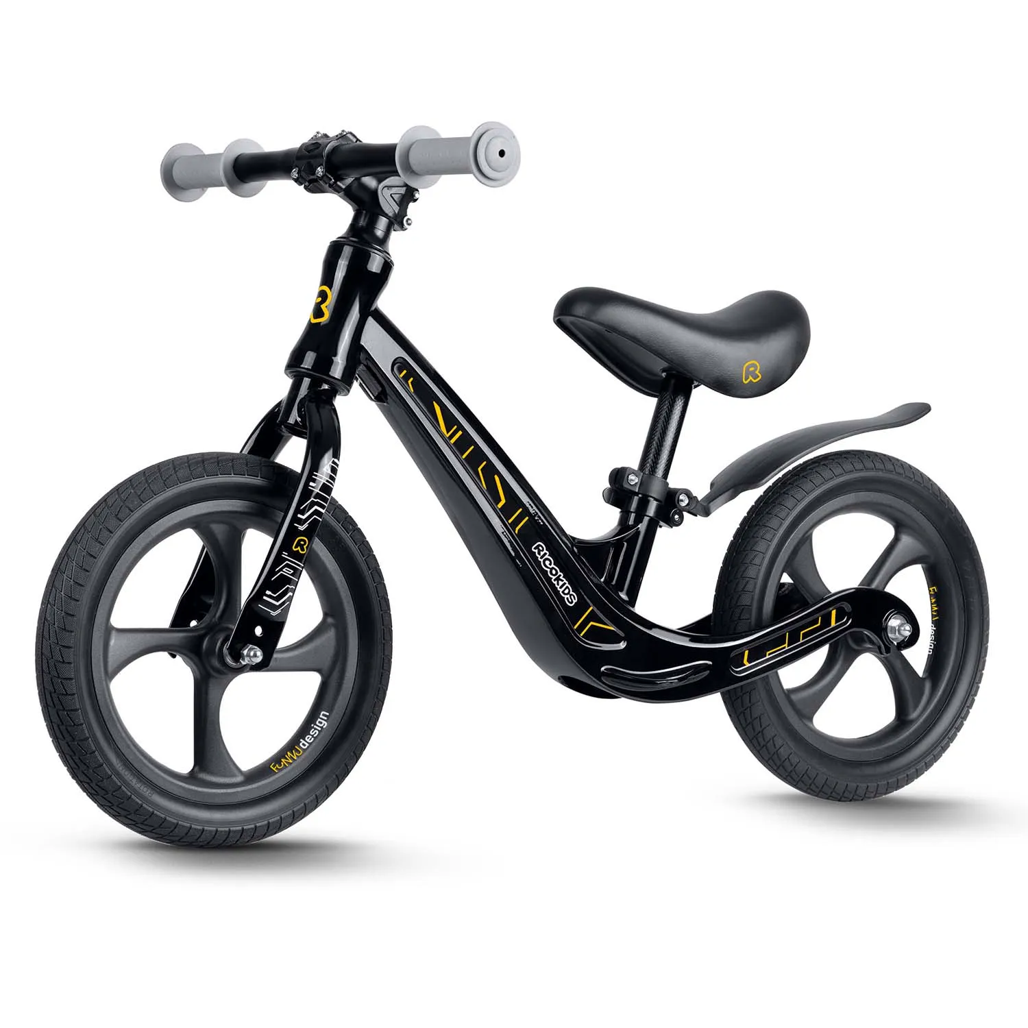 ricokids funnu dječji bicikl bez pedala, crni - slika 3