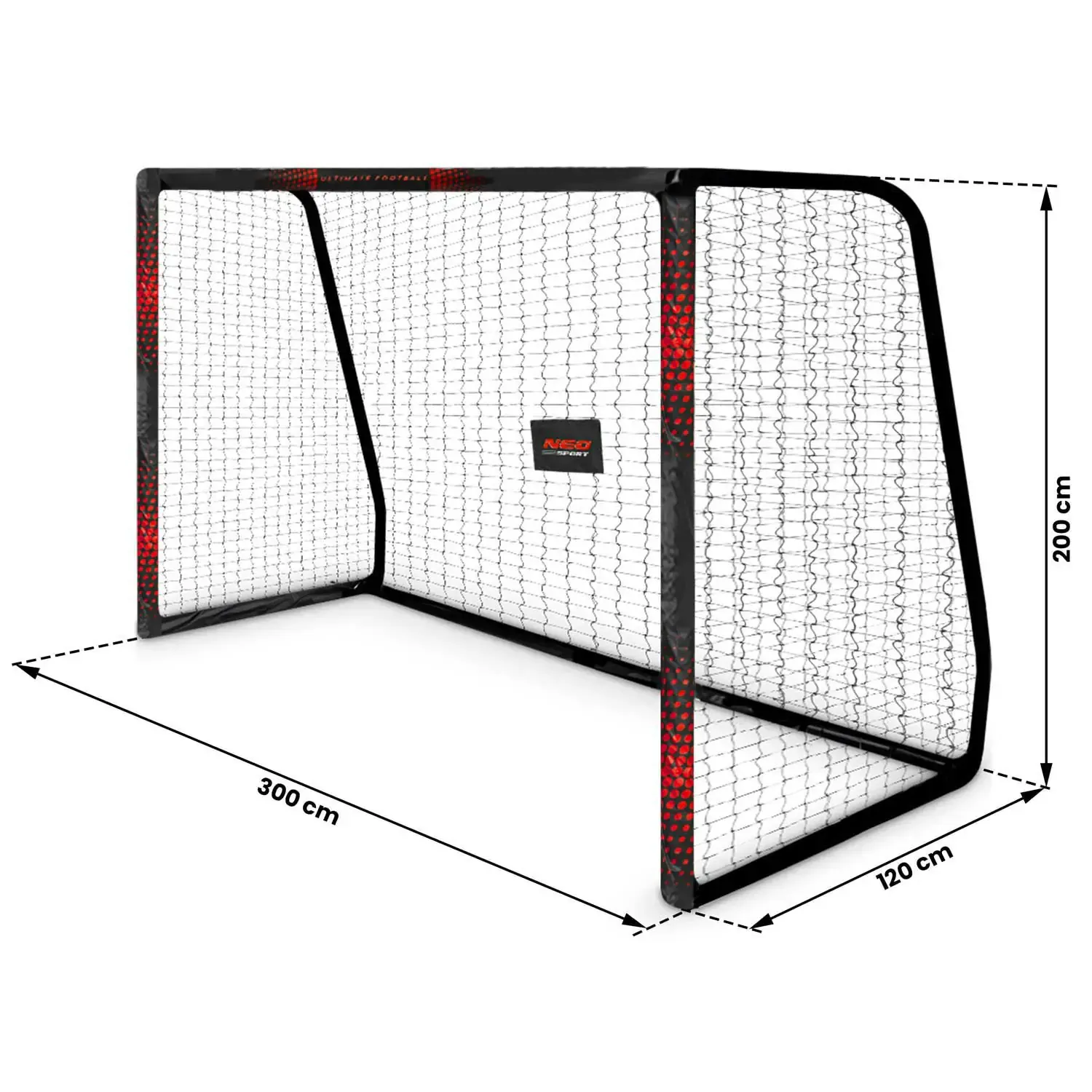 nogometni gol 300 x 200 x 120 cm ns-473 crno-crveni - slika 6
