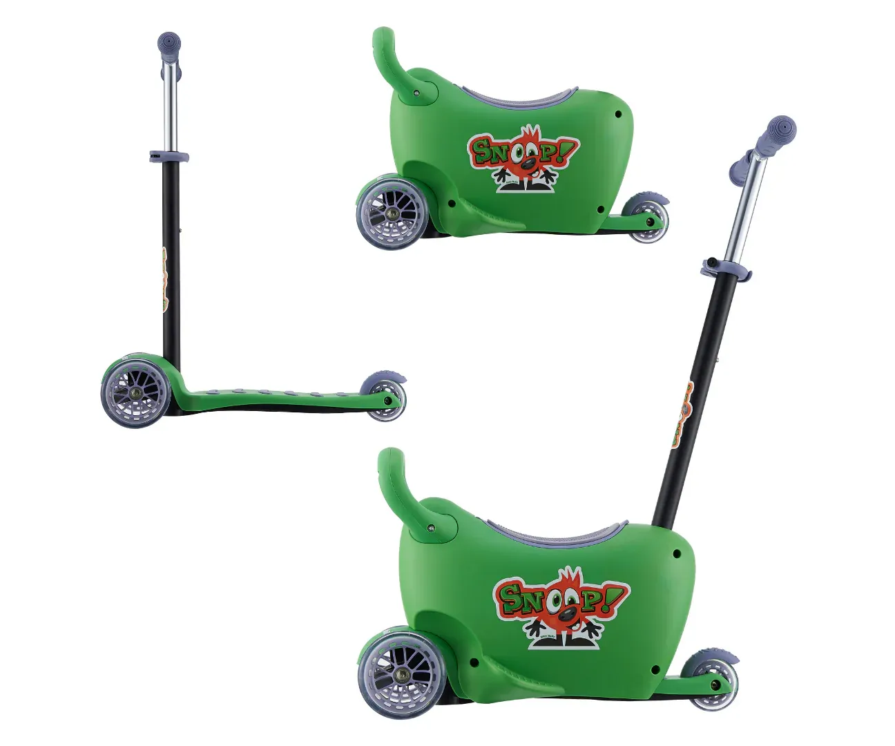 dječji romobil 3u1 snoop zeleni - slika 2