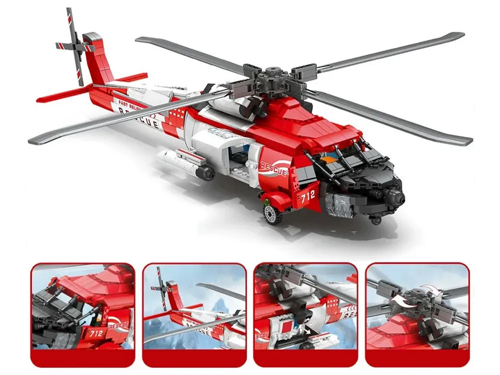 tehnički blokovi, 1137 elemenata, zrakoplov/helikopter - slika 4