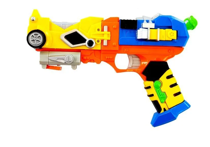 šareni pištolj 2u1 s pjenastim patronama i robotskom maskom - slika 4