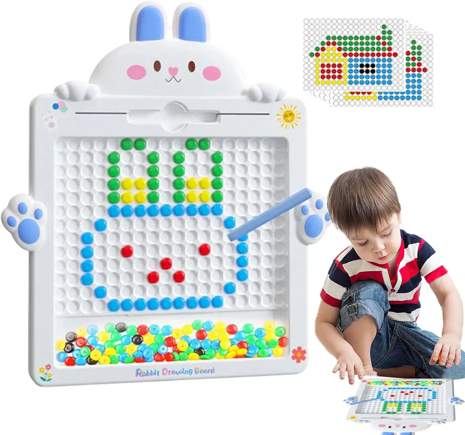 woopie magnetna ploča montessori magpad - bijeli zeko - slika 2