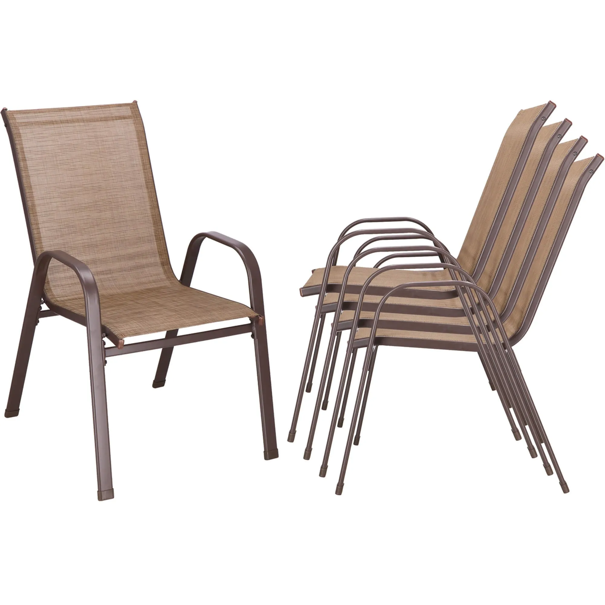 springos metalne vrtne stolice 73 x 55,5 x 93 cm (4 kom.) smeđa - slika 6