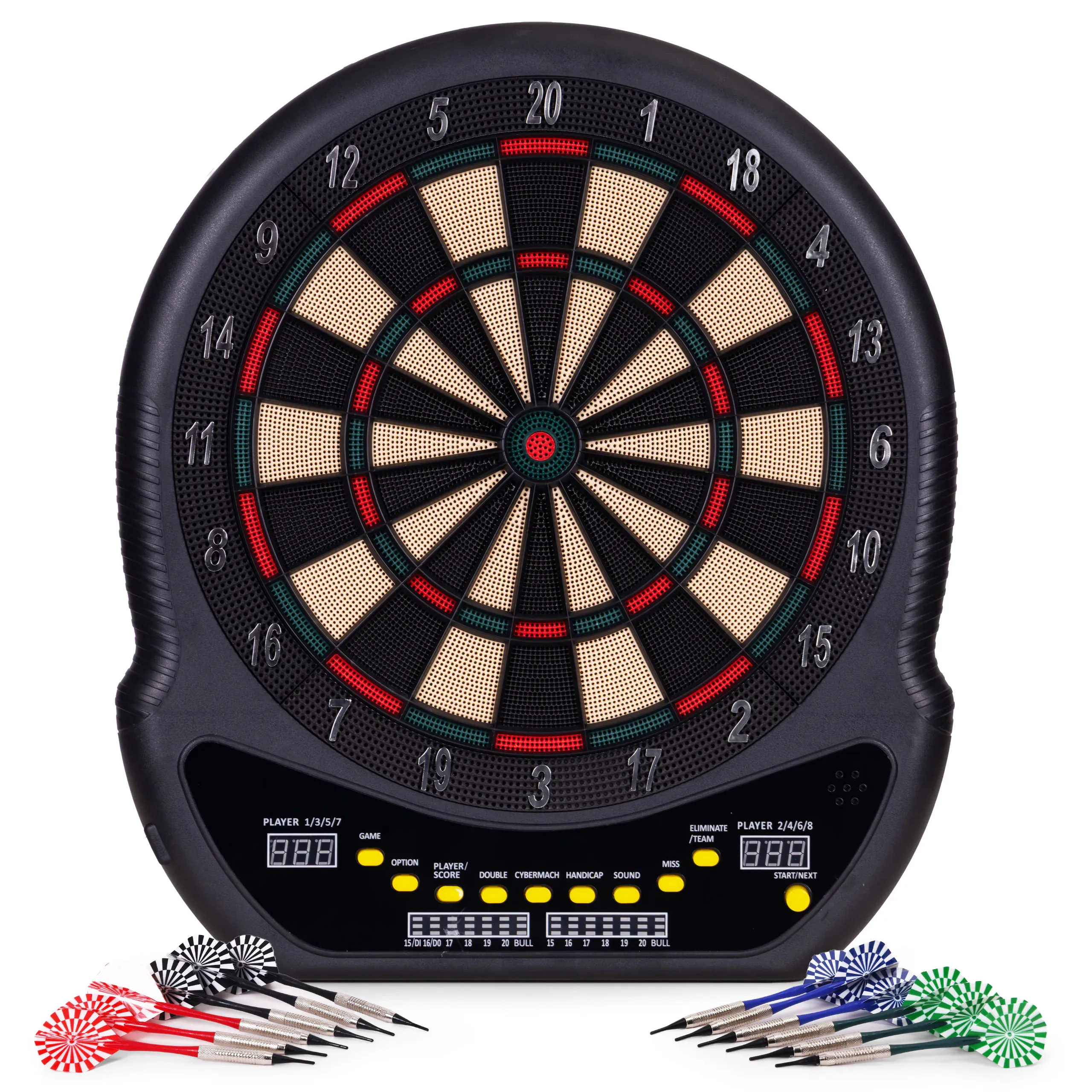 elektronička pikado ploča s lcd zaslonom 48 cm – 27 igara, set s 12 strelica - slika 2