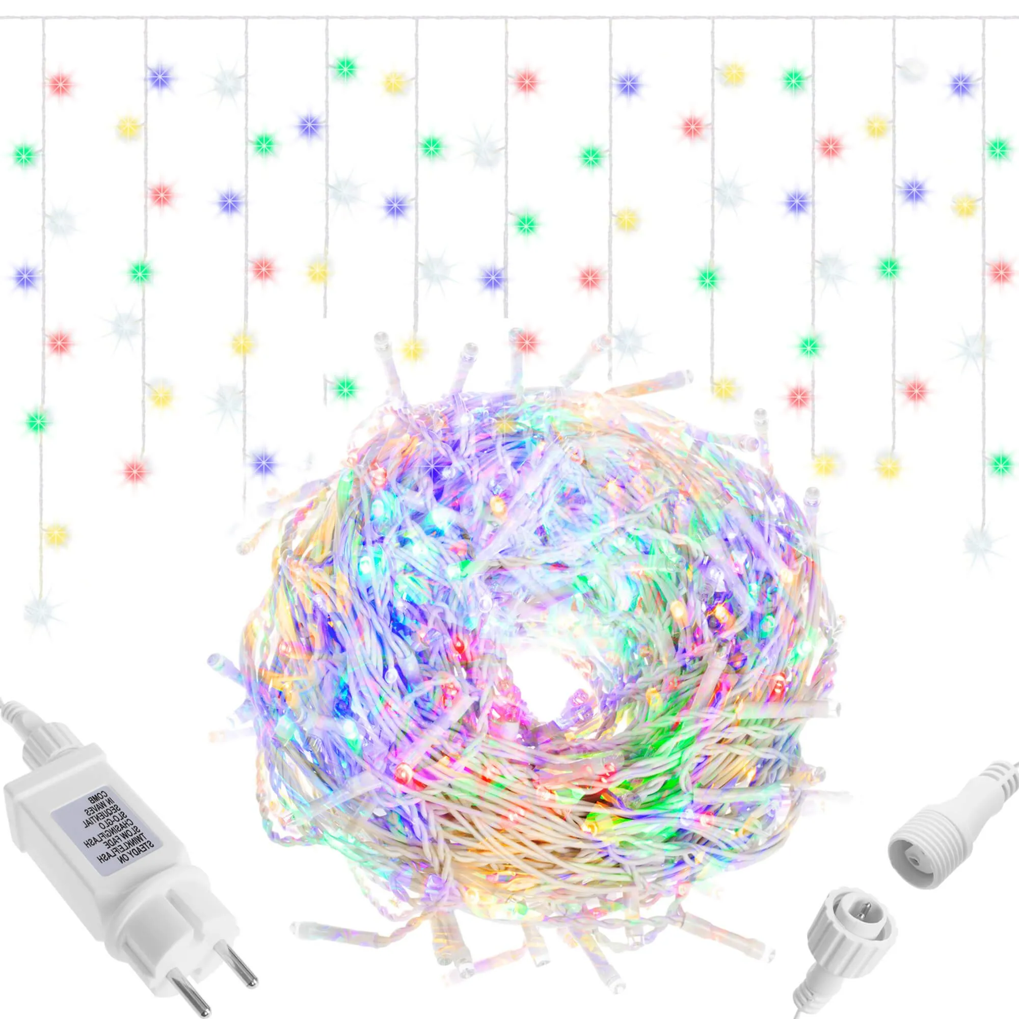 springos zavesa s kapljicama, 300 led, 12m, višebojna - slika 4