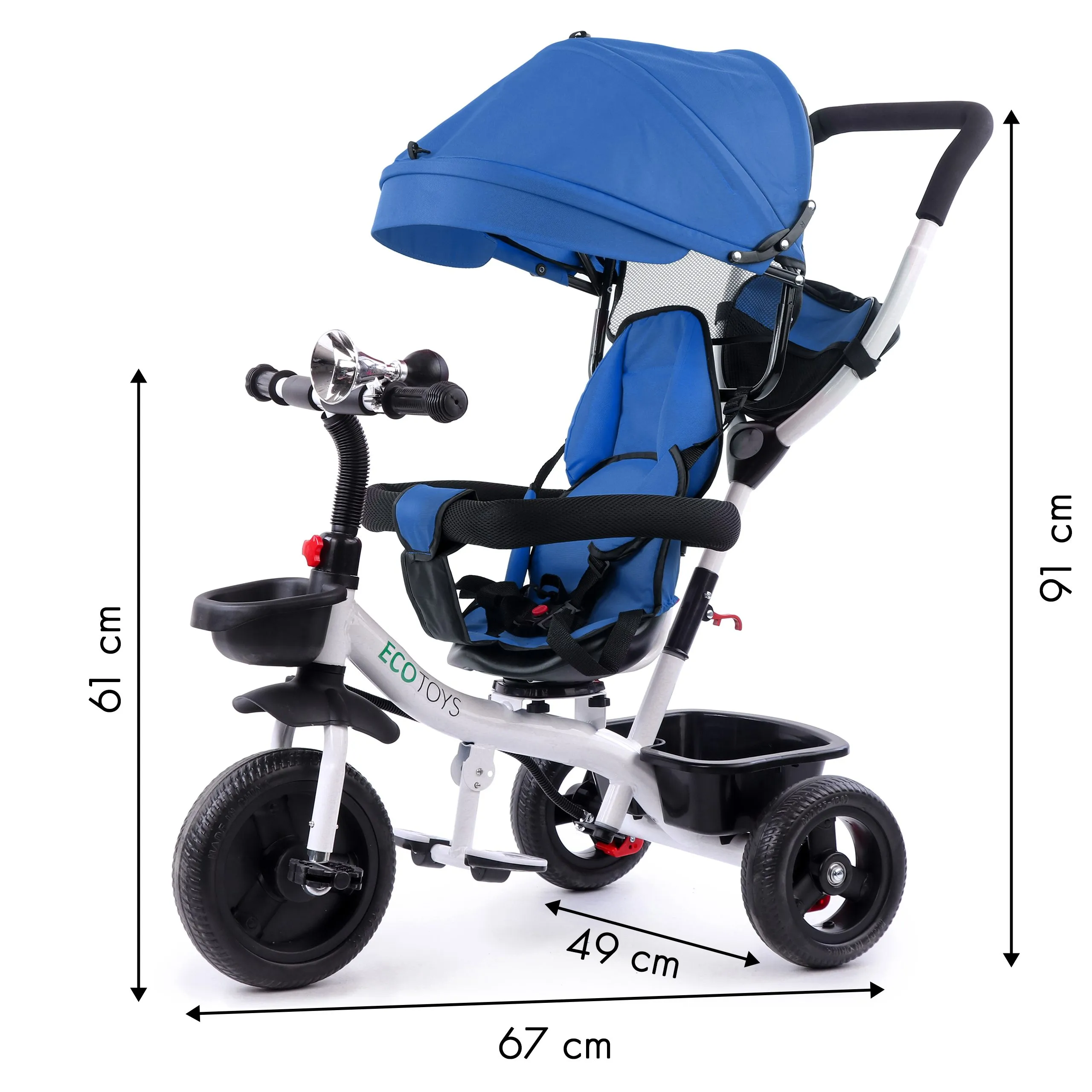 ecotoys dječji tricikl plavi - slika 6