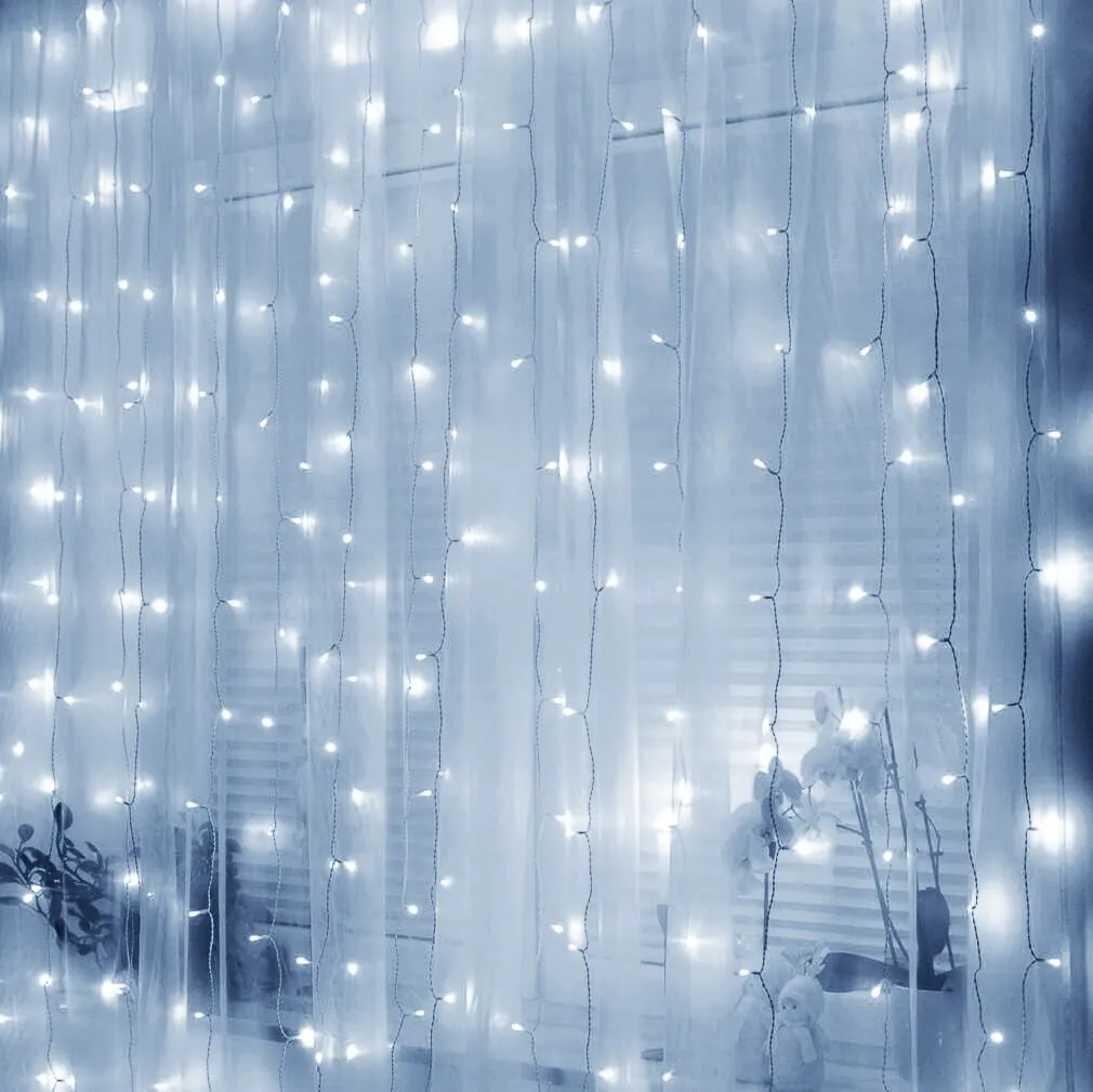 led zavjesa – 300 lampica , hladno bijela - slika 7