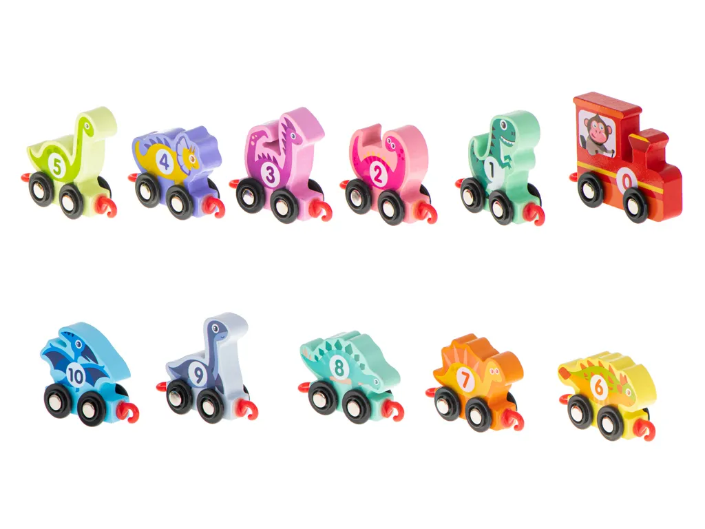 montessori drveni vlakić dinosauri - slika 6