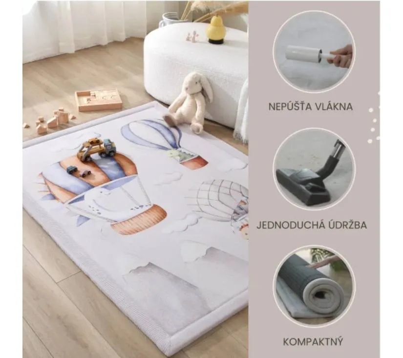hakuna mekani tepih za djecu oblak 170 x 120 cm dinosauri u oblacima - slika 3