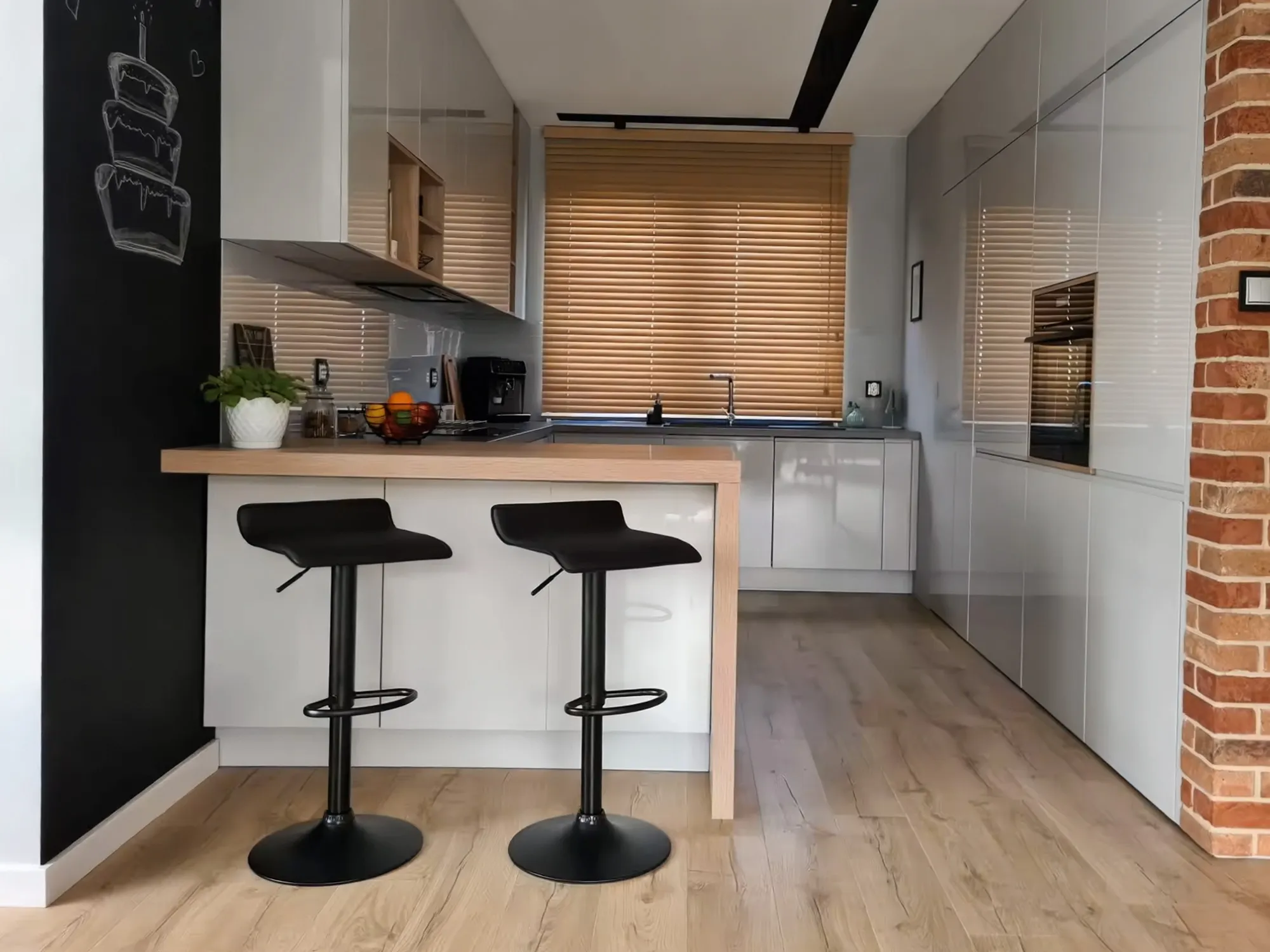 modernhome barski stolac - eko koža - crni - slika 7